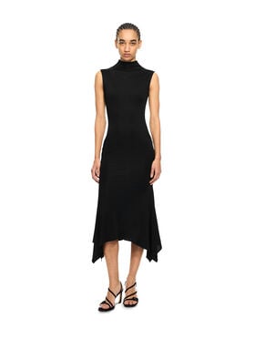 OFF WHITE Fluid Sleeveless Midi Dress Black-Black 2DB578S26JER001