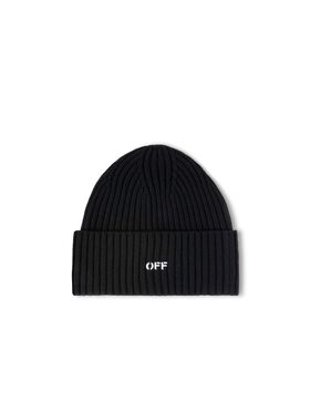 OFF WHITE Berretto Loose In Lana Con Logo Off NERO OMLC030C99KNI002