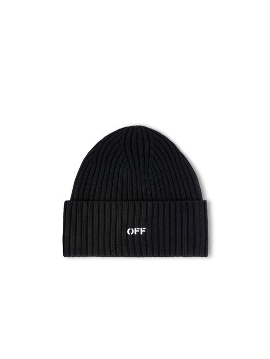 OFF WHITE Offstamp Loose Knit Beanie BLACK OMLC030C99KNI002