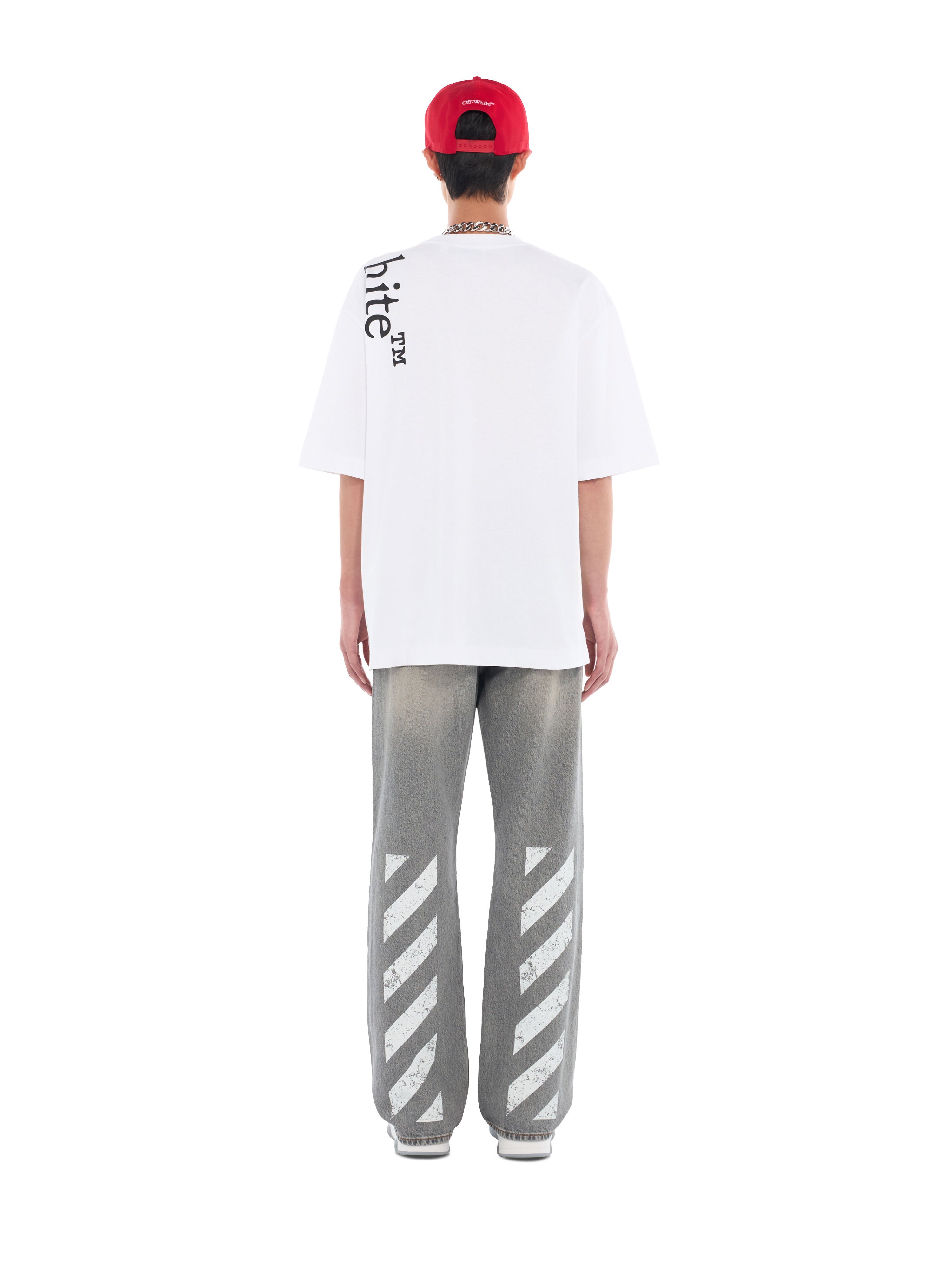 OFF WHITE Vertical Bookish Skate T-Shirt WHITE 44MAA120F26J010