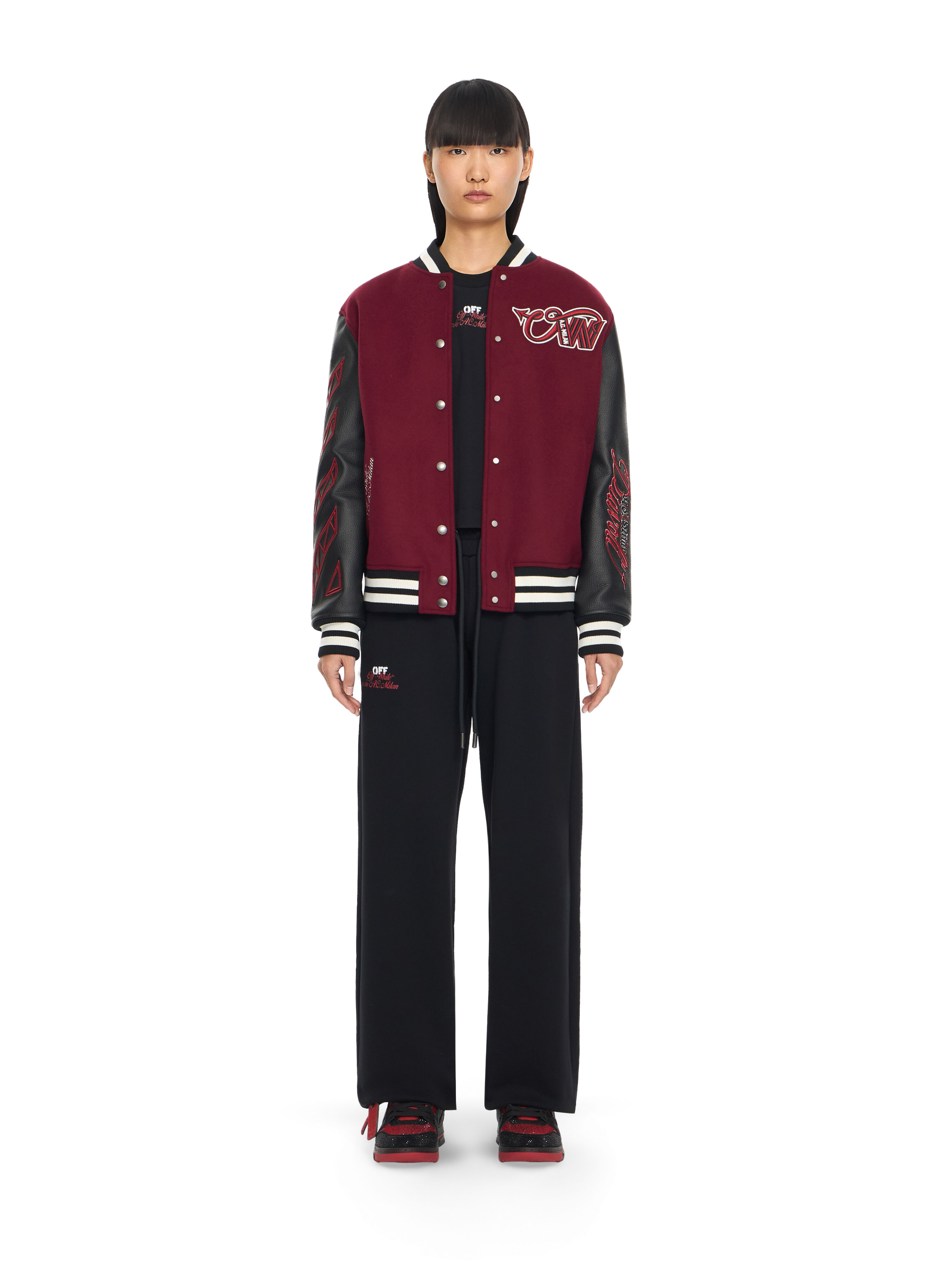 Off-White™ Varsity Jacket for Women: Wool and Leather Jacket