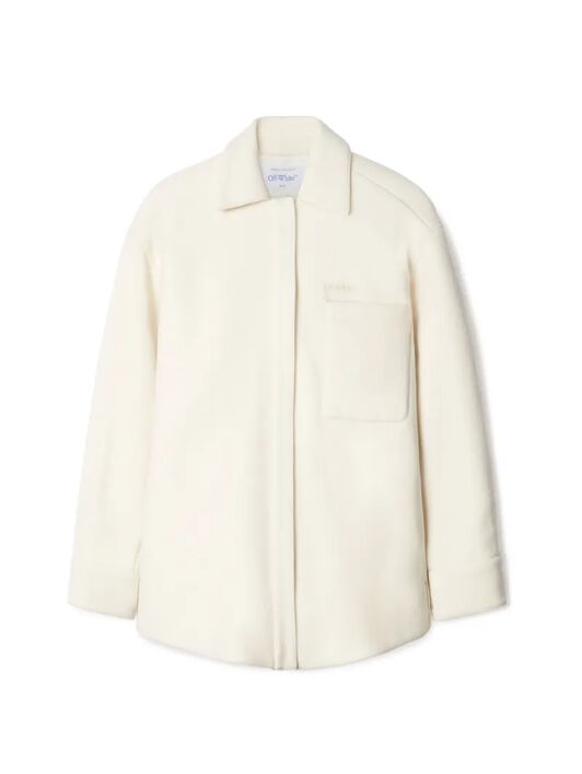 OFF WHITE Weiãÿes Gepolstertes Overshirt Mit Pfeil WEIß OWES004S25FAB001