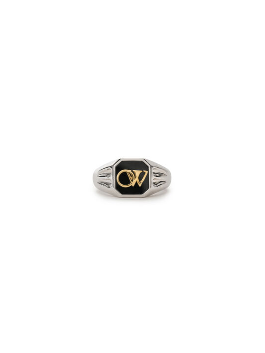 OW Monogram Signet Ring OFF WHITE OW Monogram Signet Ring YELLOW GOLD VERMEIL C07883