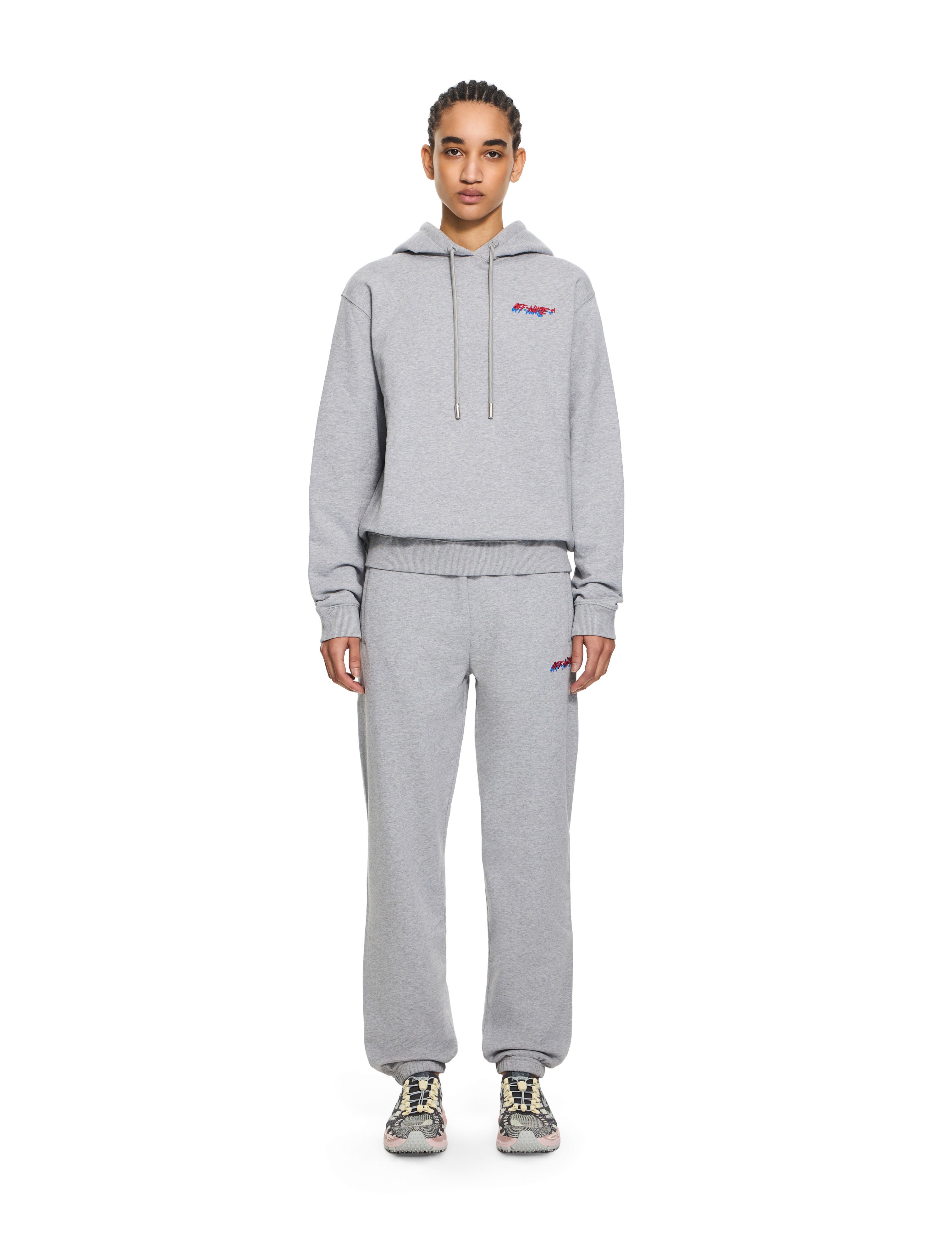 OFF WHITE Off-White Shadow Hoodie Gray Melange-Haute Red 2BB035S26FLE001