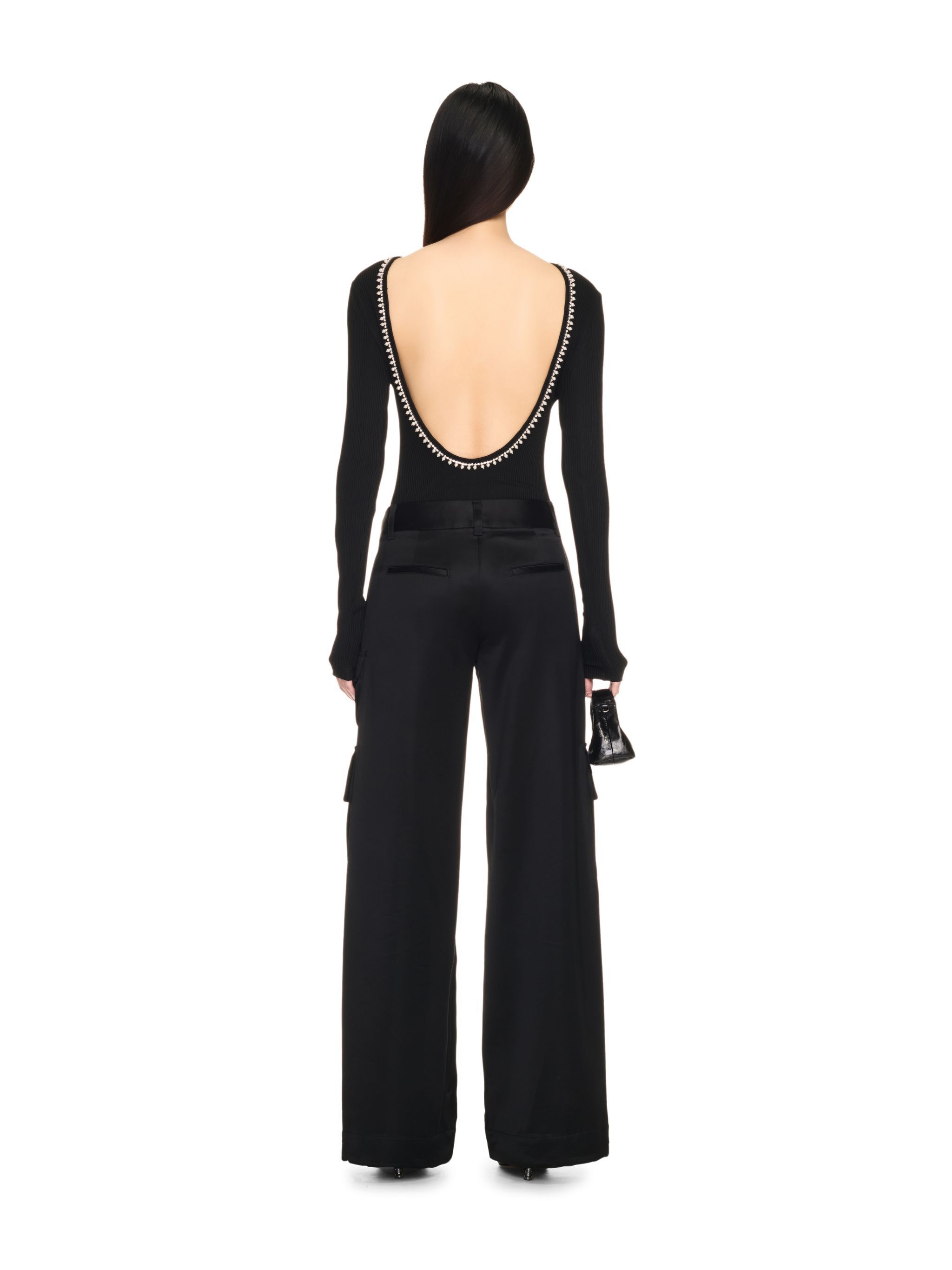 OFF WHITE Light Rib Emb 20S L/S Top BLACK OWAD259F24JER001