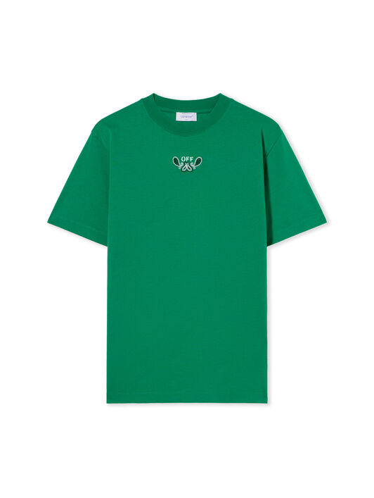 OFF WHITE Bandana Arrow T-Shirt COLLEGE GREEN WHITE OMAA027S24JER001