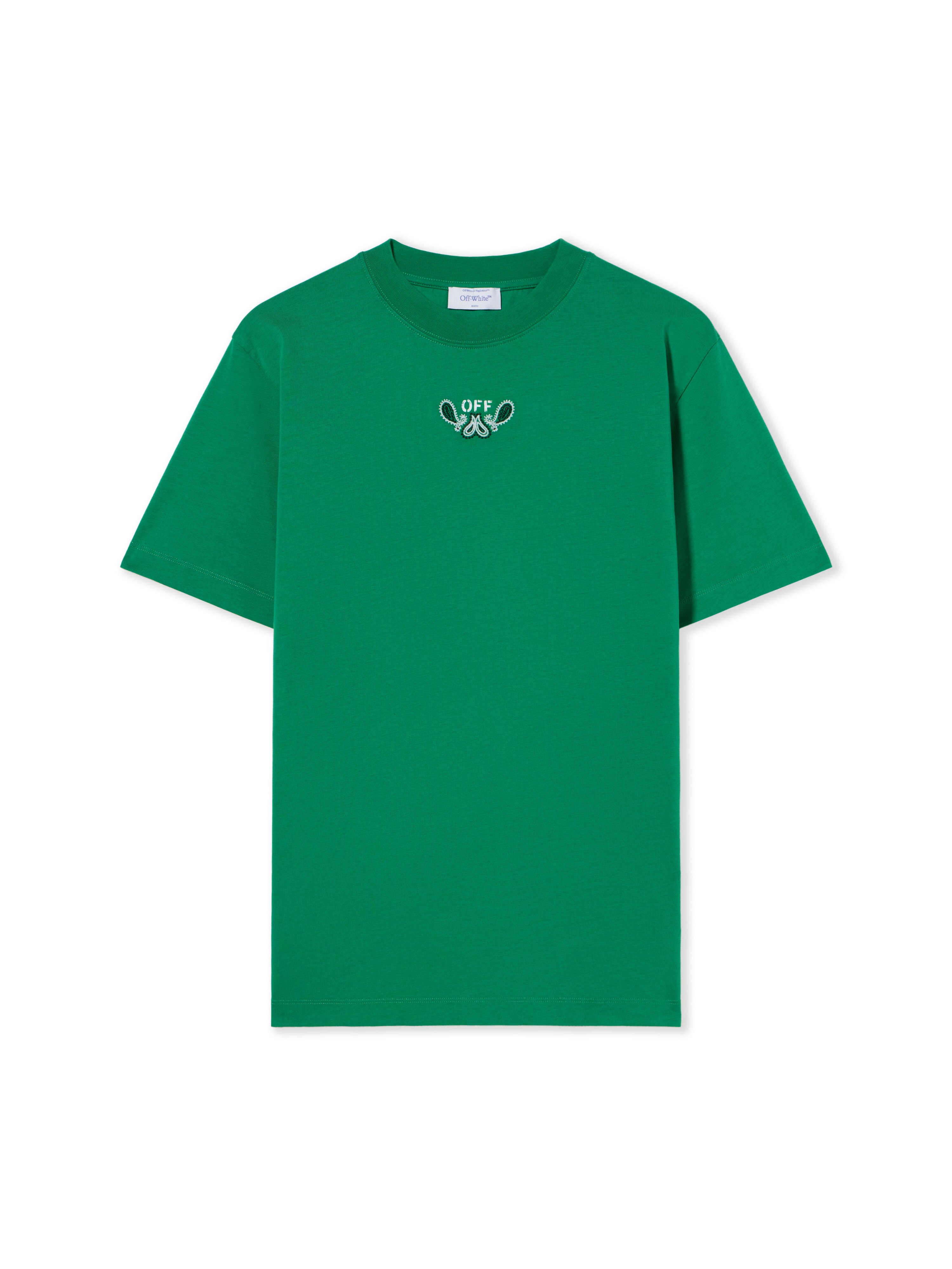 OFF WHITE Bandana Arrow T-Shirt COLLEGE GREEN WHITE OMAA027S24JER001
