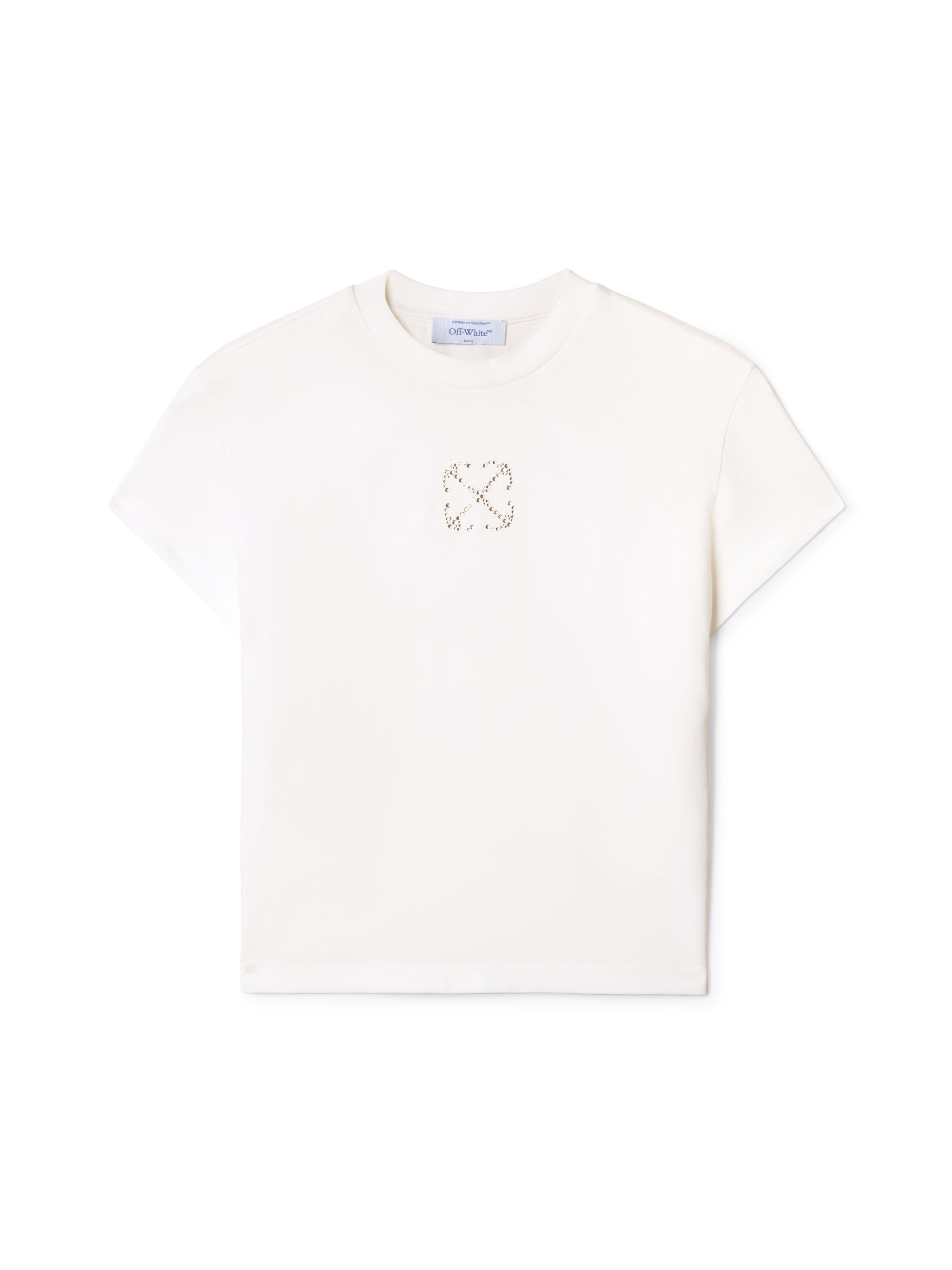 OFF WHITE Jewel Mini Arrow Fitted Tee White - Silver WHITE OWAA112S25JER002