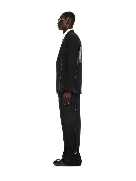 Black 00 Wool Blazer OFF WHITE Black 00 Wool Blazer BLACK OMEN09HS25FAB003