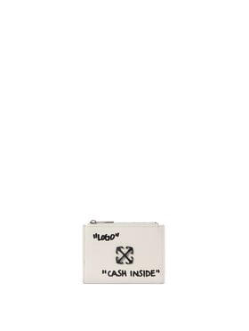 OFF WHITE Weißes Jitney Quote Reißverschluss Bifold Geldbeutel WEISS OWNC072C99LEA001