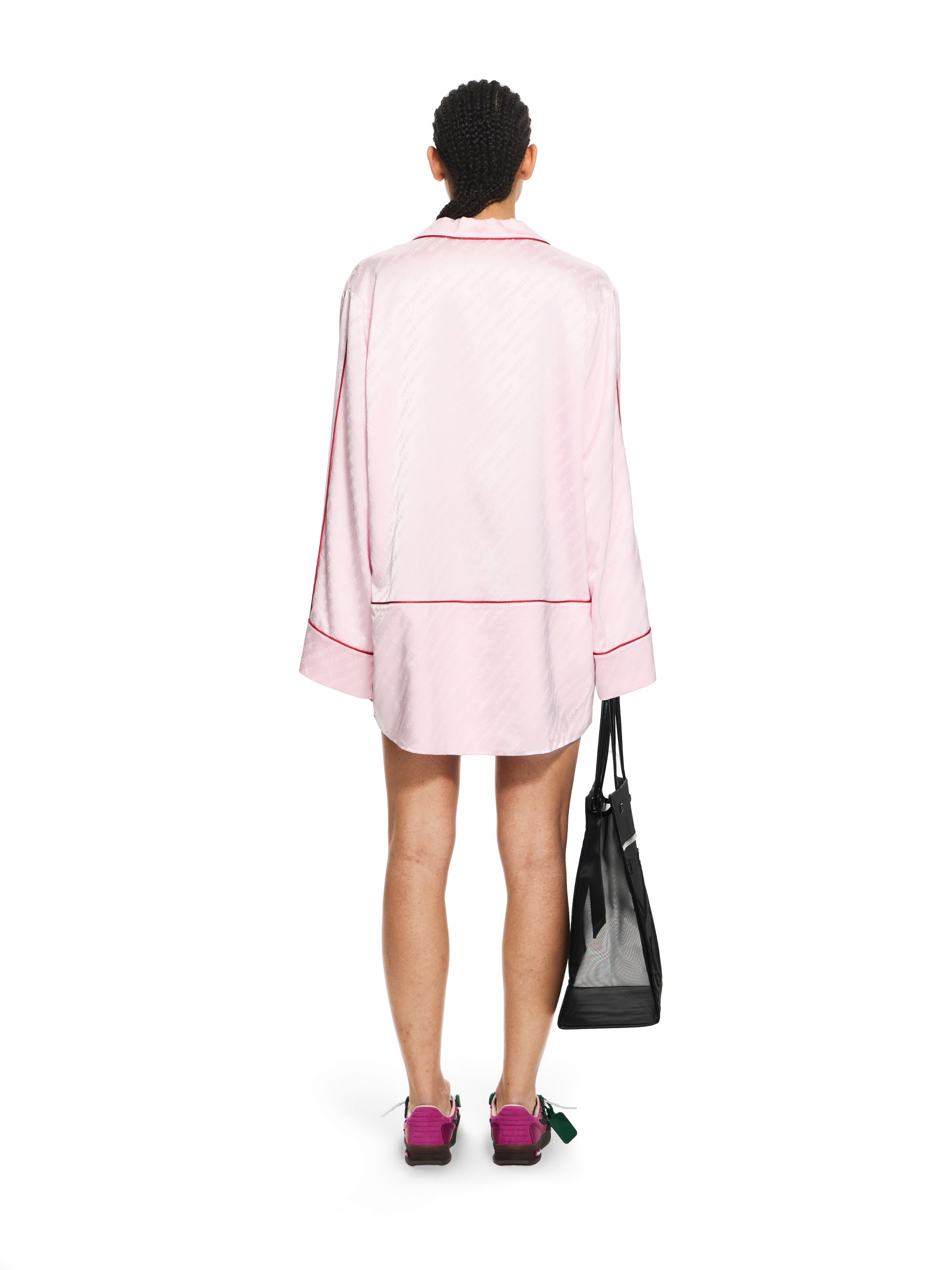 Jacquard Off-White Satin New Roxy Pajama Dress OFF WHITE Jacquard Off-White Satin New Roxy Pajama Dress Soft Pink-No Color 2DG00GS26FAB001