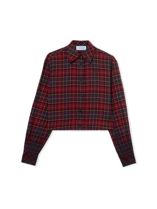 Check Flannel Arrow Spray Shirt OFF WHITE Check Flannel Arrow Spray Shirt BORDEAUX/PURPLE-BLUE IRIS OWGE02HF25FAB001