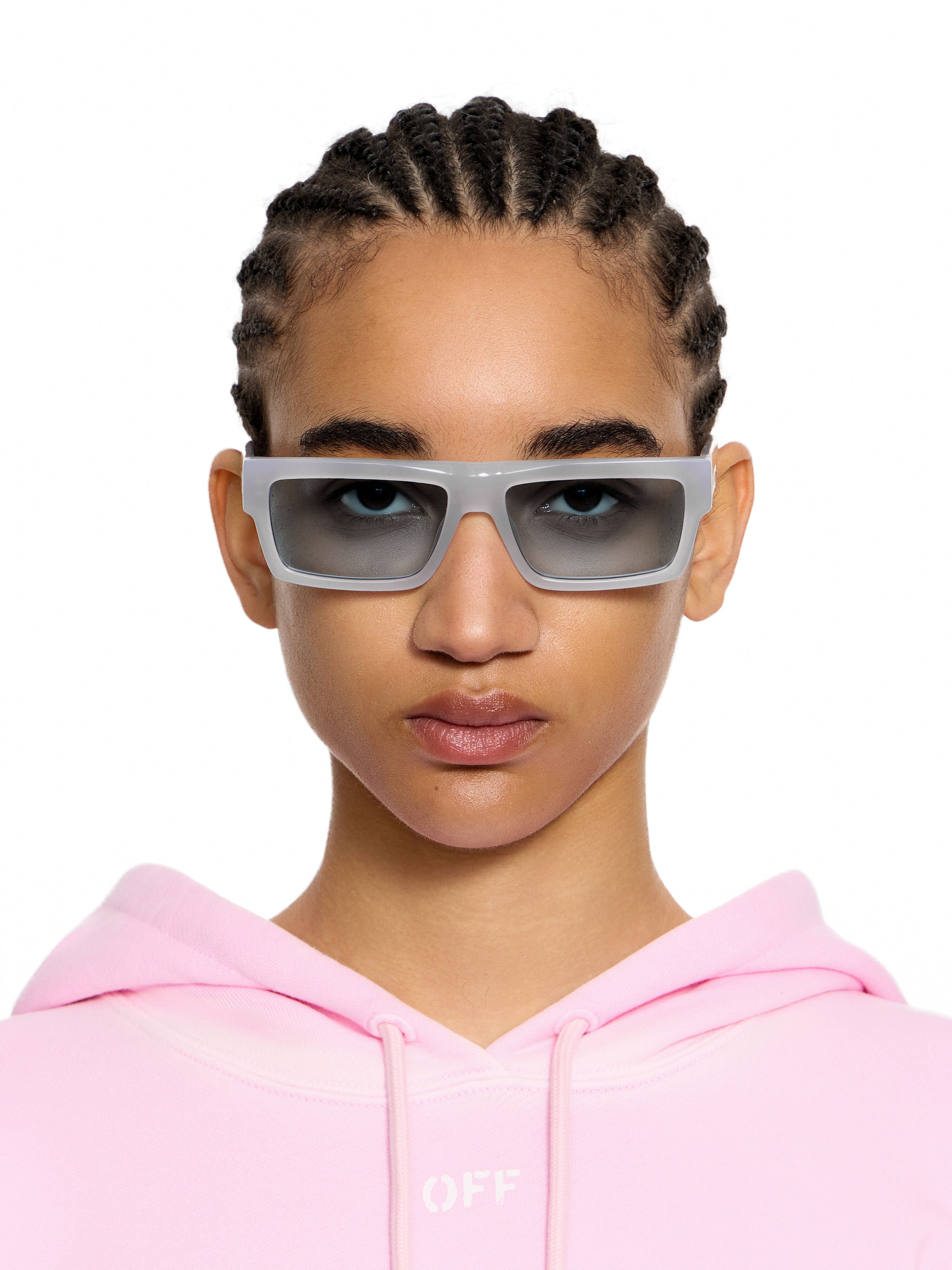 Montgomery Light Blue Lens Sunglasses OFF WHITE Montgomery Light Blue Lens Sunglasses Shiny Black OW1035094056