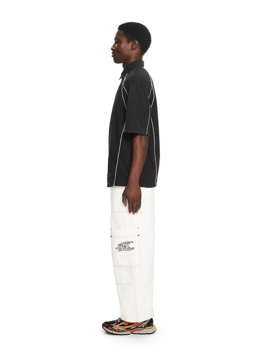 OFF WHITE Garment-Dyed Sporty Bowling Shirt BLACK 44XGG01IS26F001