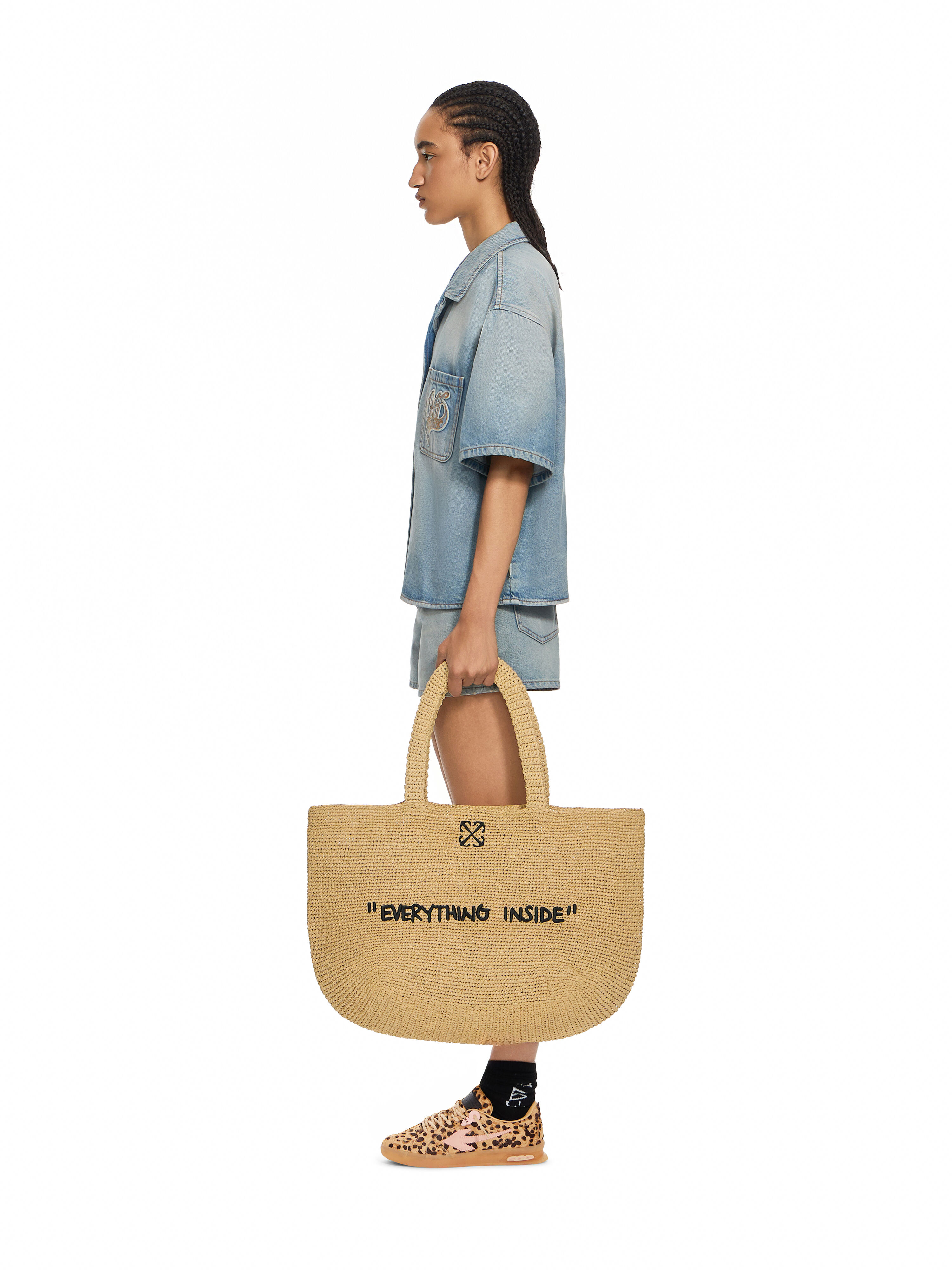 OFF WHITE Jitney Tote Quote SAND OWWNA15F26FB01