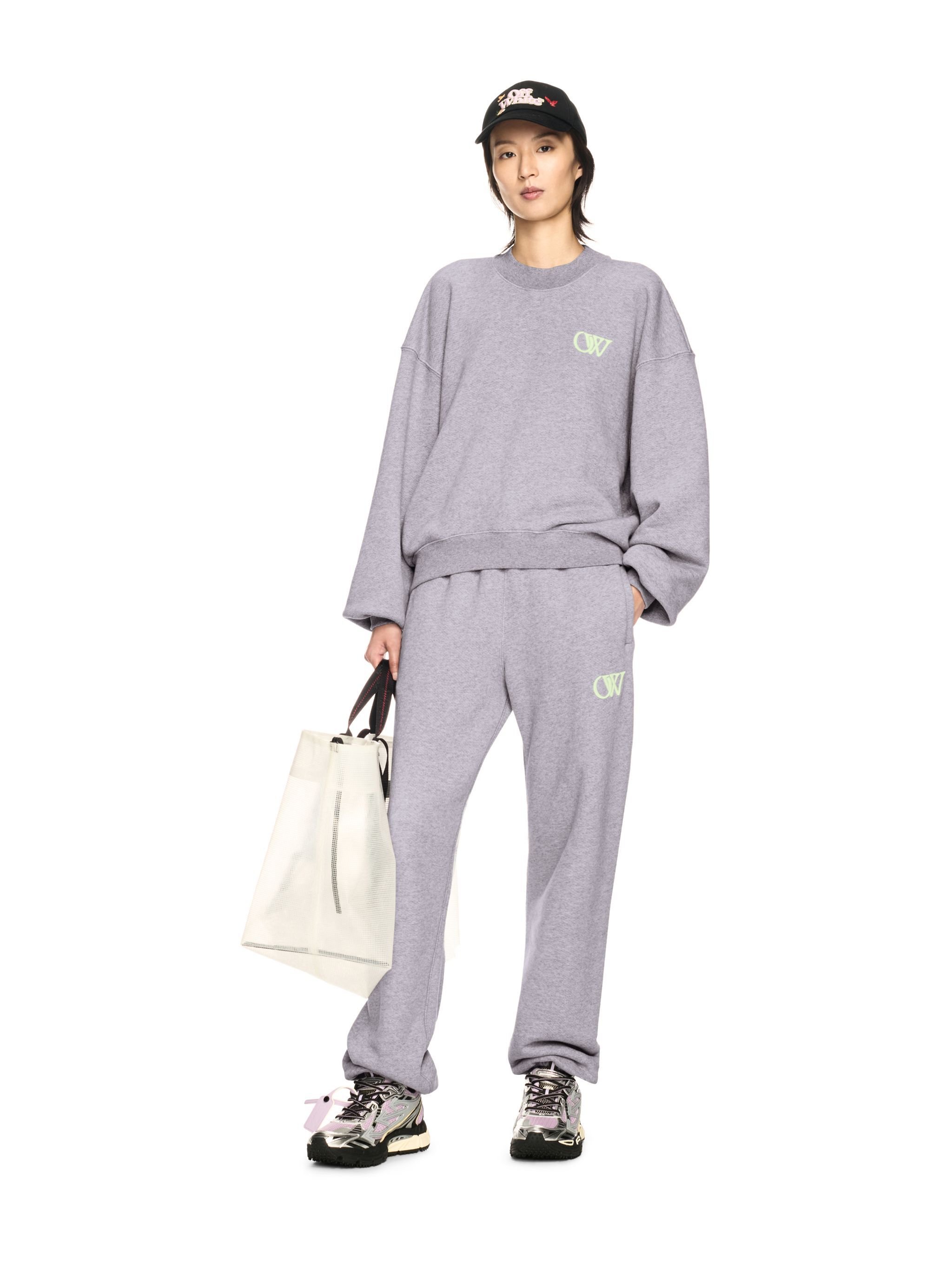 OFF WHITE Joggers Grigi Con Logo Ow Ricamato GRIGIO OWCH006S25FLE001