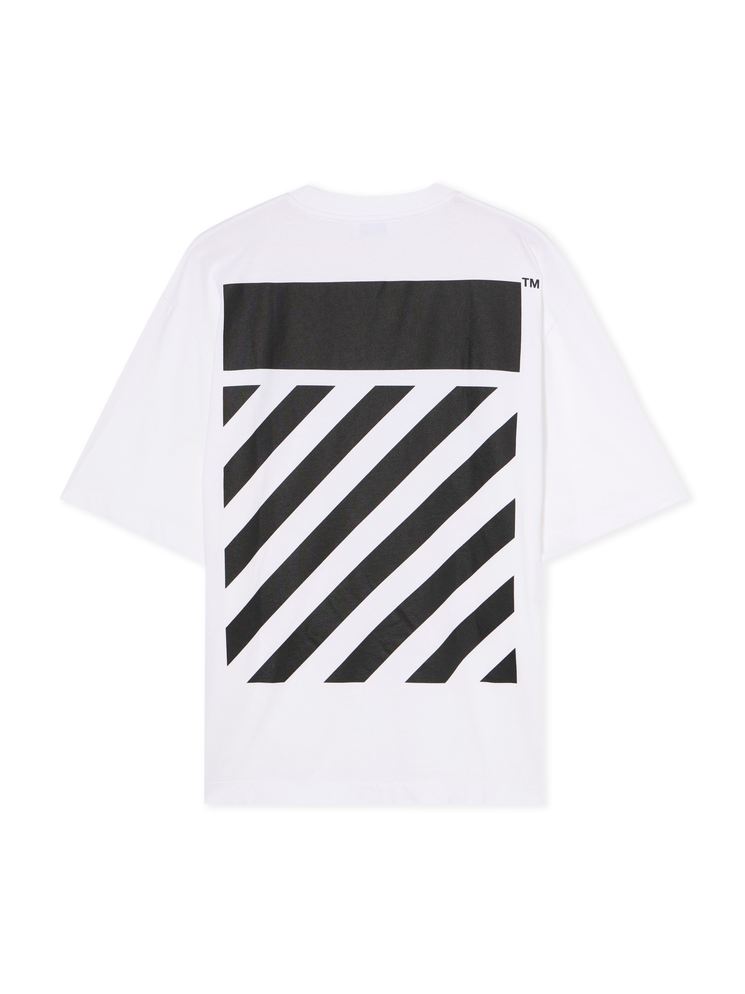 OFF WHITE Flannel Diagonal Skate Short Sleeve Logo Tee WHITE - BLACK OMAA120F25JER00N