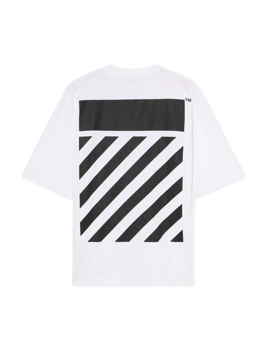 Flannel Diagonal Skate Short Sleeve Logo Tee OFF WHITE Flannel Diagonal Skate Short Sleeve Logo Tee WHITE - BLACK OMAA120F25JER00N