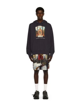 OFF WHITE Train Off Skate Hoodie DARK SAPPHIRE - WHITE OMBB085F25FLE007