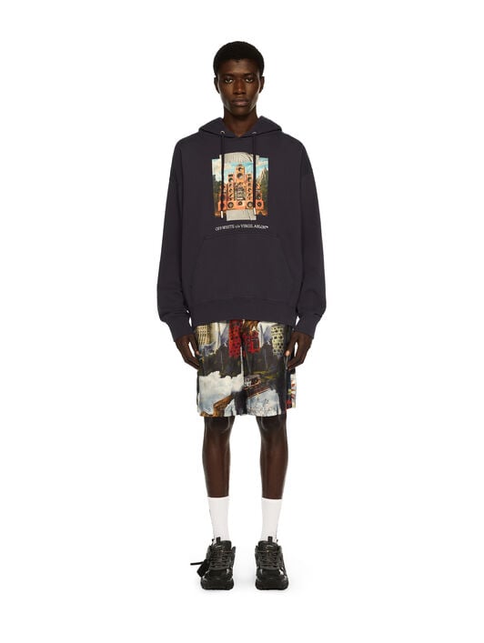Train Off Skate Hoodie OFF WHITE Train Off Skate Hoodie DARK SAPPHIRE - WHITE OMBB085F25FLE007