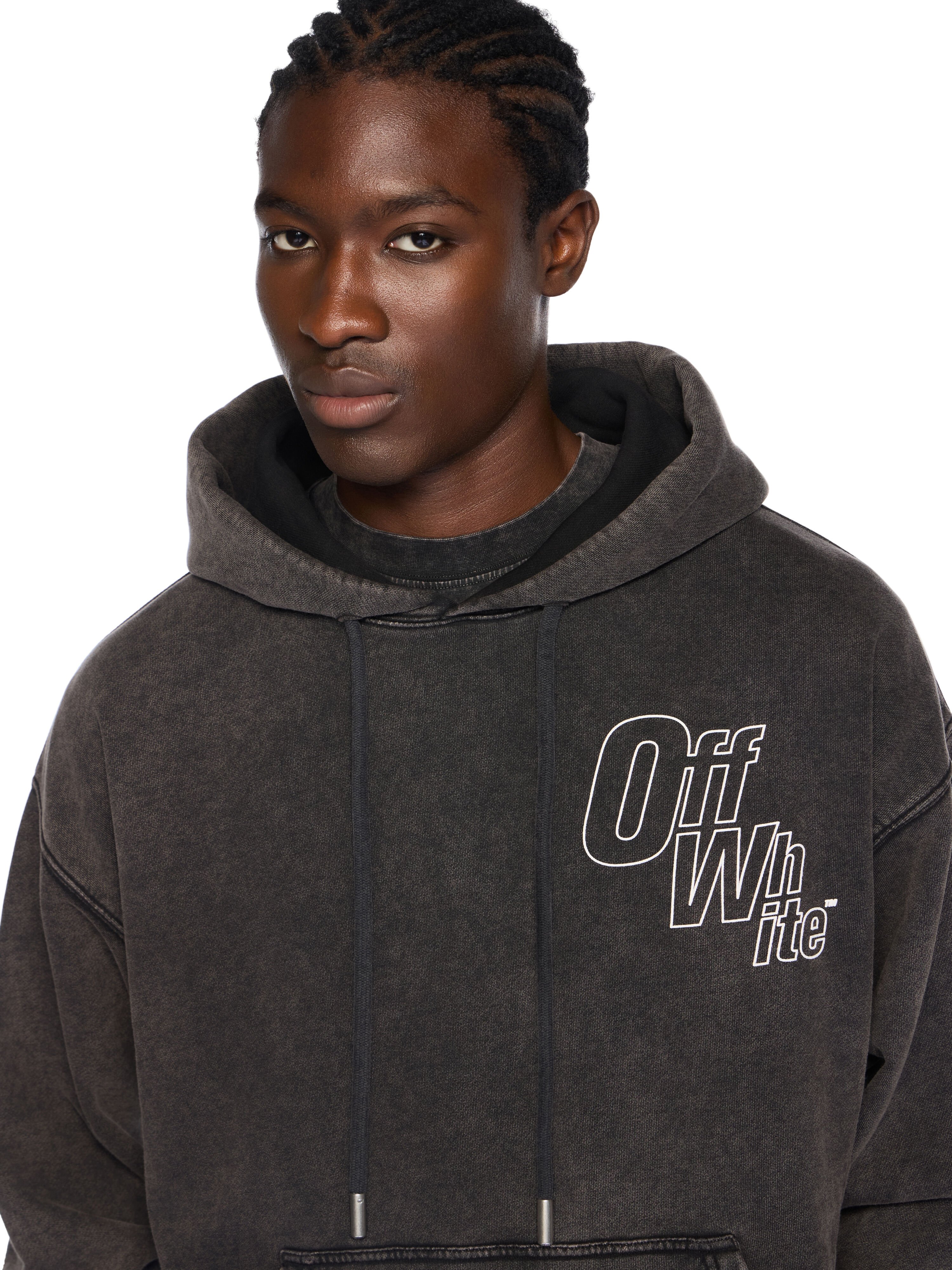 Outline Arrow Skate Hoodie OFF WHITE Outline Arrow Skate Hoodie VINTAGE BLACK - WHITE OMBB085F25FLE00K