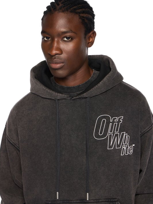 Outline Arrow Skate Hoodie OFF WHITE Outline Arrow Skate Hoodie VINTAGE BLACK - WHITE OMBB085F25FLE00K