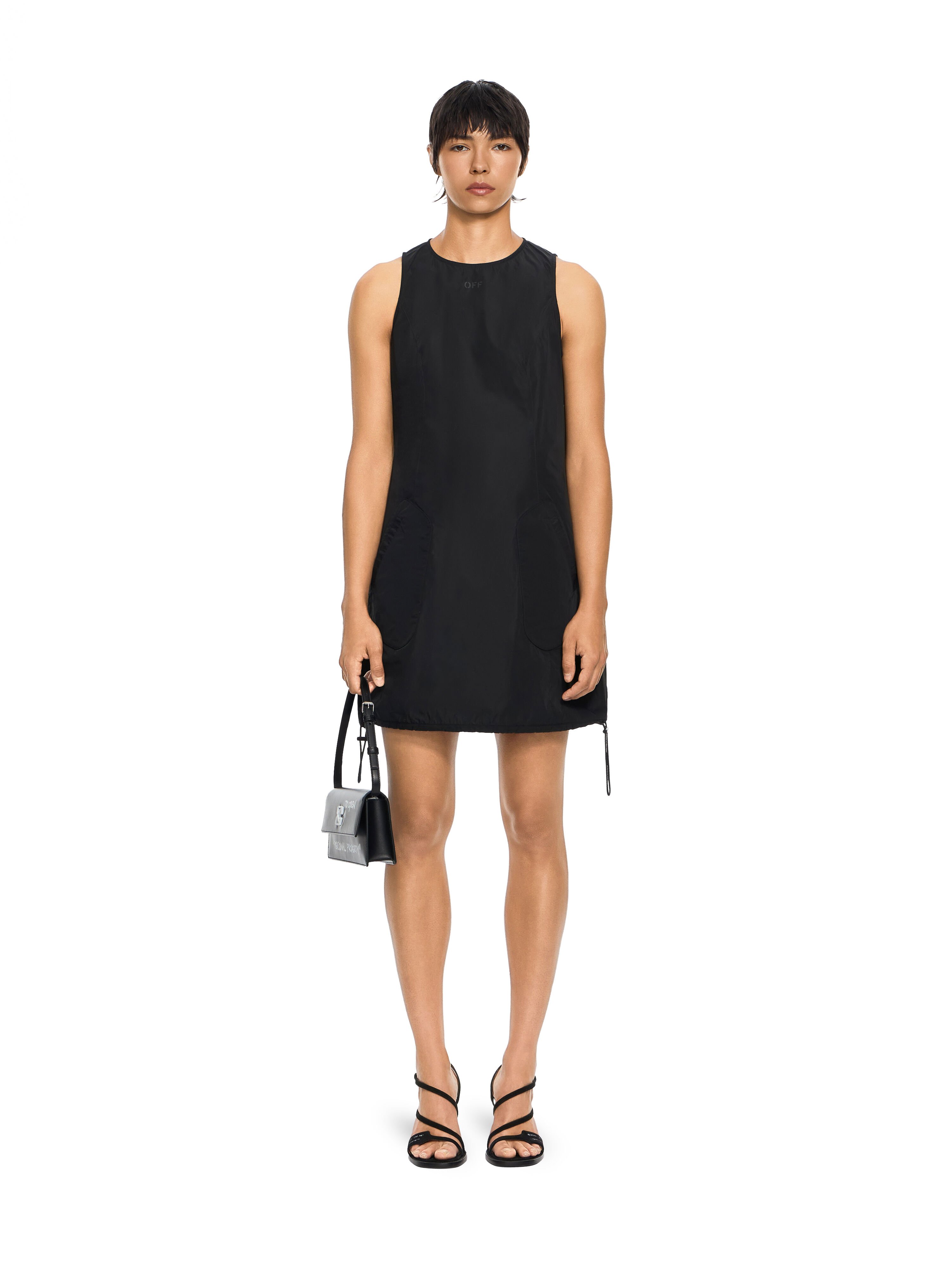 Tech Taffeta Pocket Mini Dress OFF WHITE Tech Taffeta Pocket Mini Dress Black-Black 2FU00352T