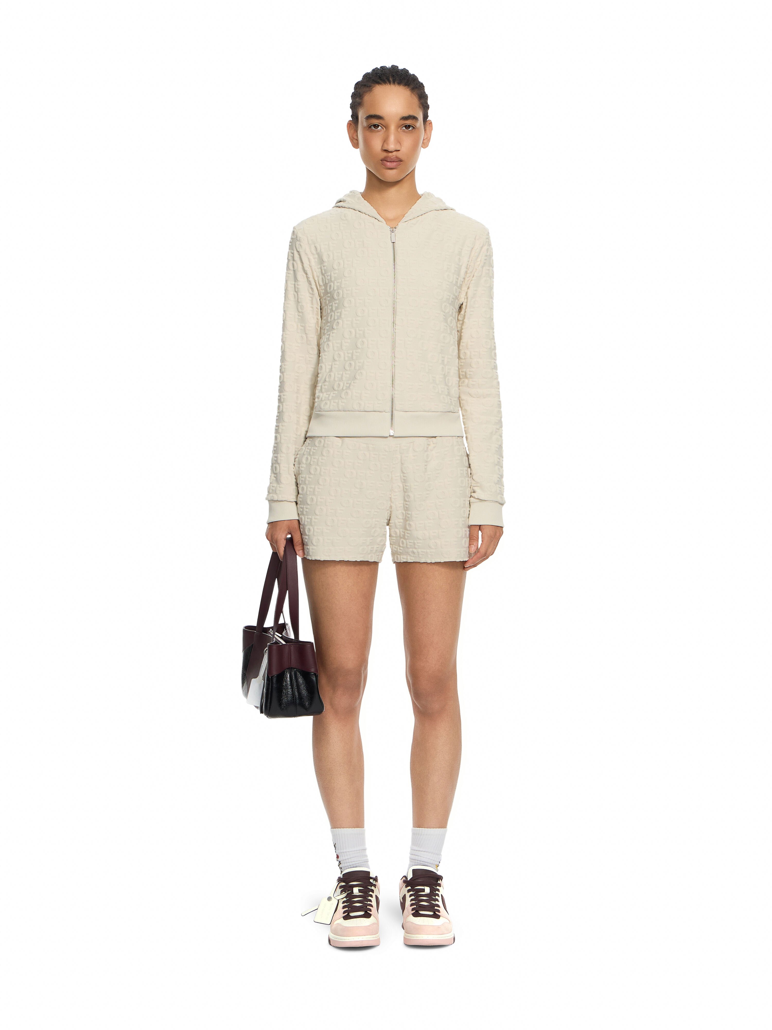 Terry Off Slim Zip-Up Hoodie OFF WHITE Terry Off Slim Zip-Up Hoodie Beige-No Color 29E00709T