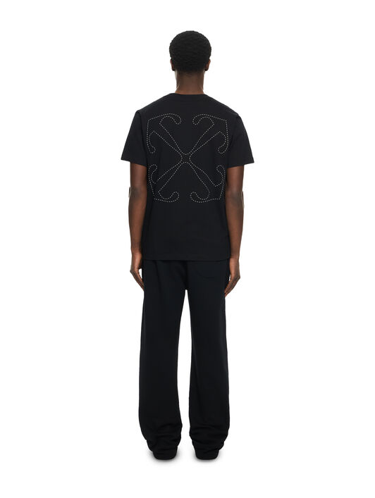 OFF WHITE Stitch Arrangement Slim T-shirt BLACK-WHITE 44MAA027G5J00A