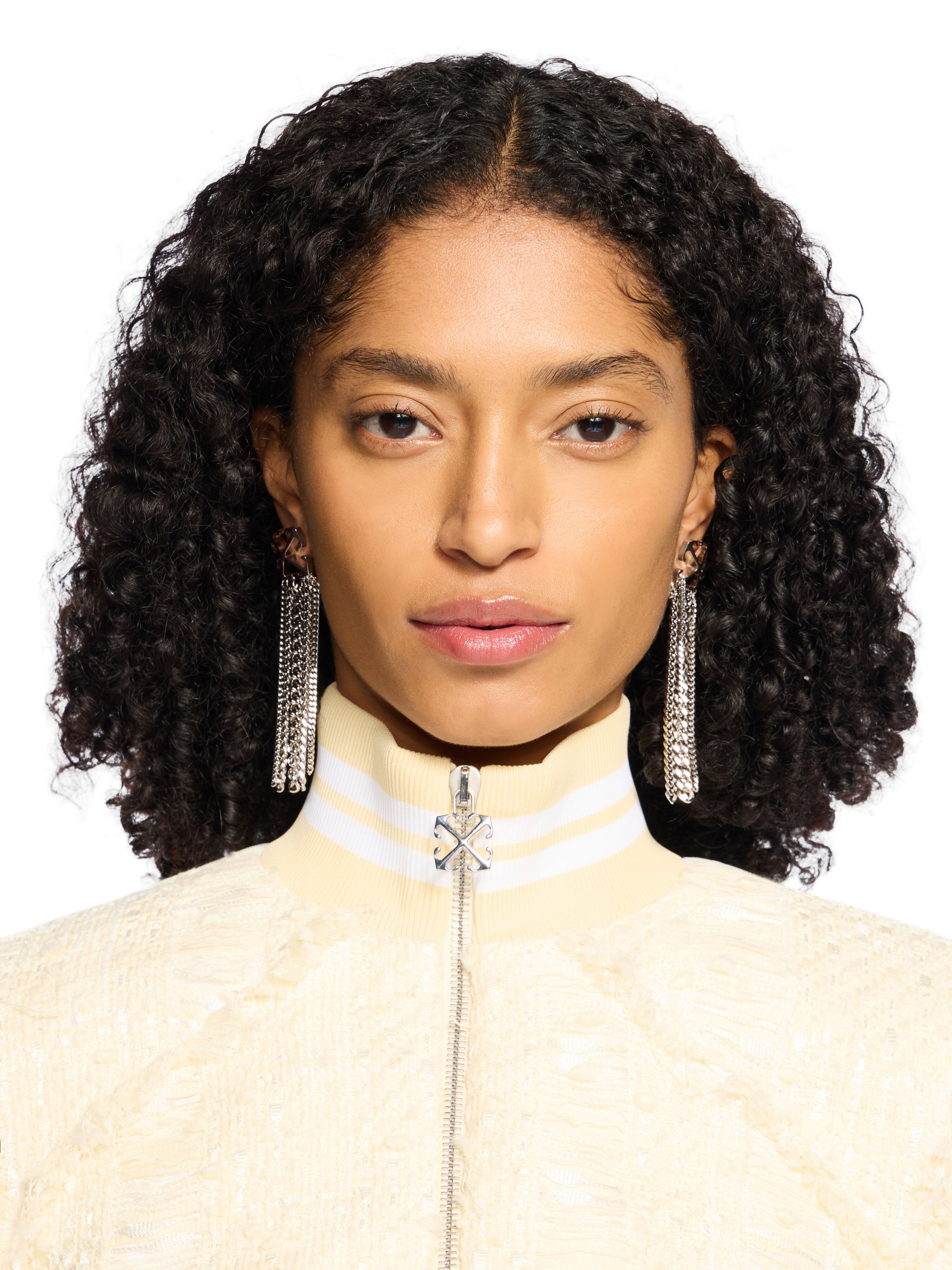 Arrow Chain Pendant Earrings OFF WHITE Arrow Chain Pendant Earrings SILVER - NO COLOR OWOD2A1F25MET001