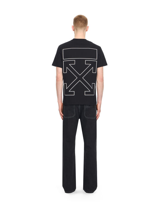 OFF WHITE Slim Fit Outlined Signature S/S T-Shirt BLACK 44OWOS26T063