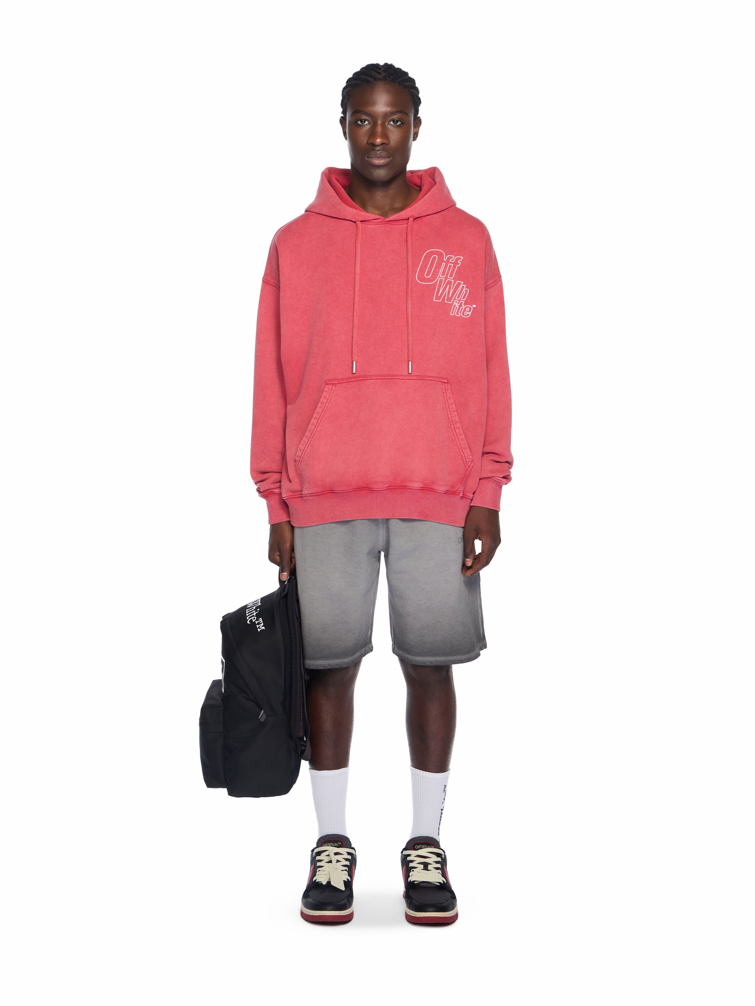 Outline Arrow Skate Hoodie OFF WHITE Outline Arrow Skate Hoodie VINTAGE CHILI PEPPER - WHITE OMBB085F25FLE00K