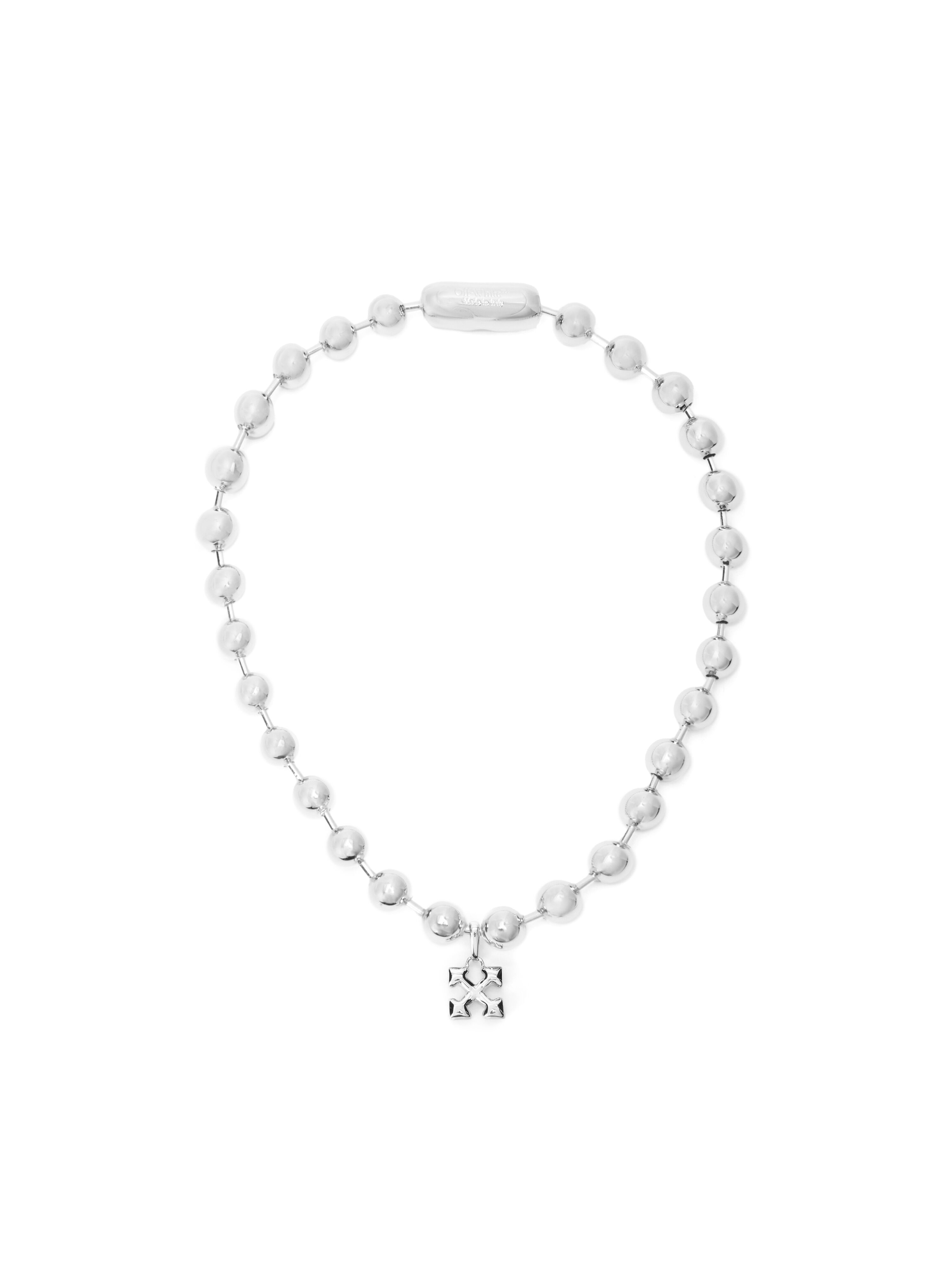 OFF WHITE Big Ball Chain Necklace SILVER - SILVER OMOB160F25MET001