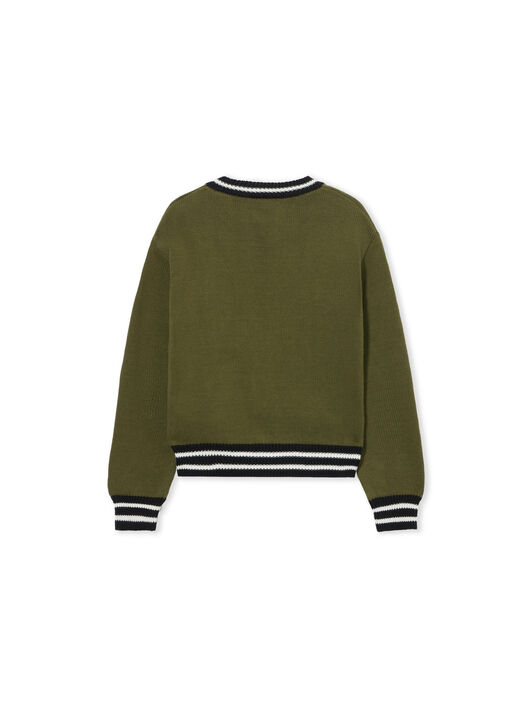 OFF WHITE Big Bookish Knit Crew MARTINI OLIVE 44BHE001S26K002
