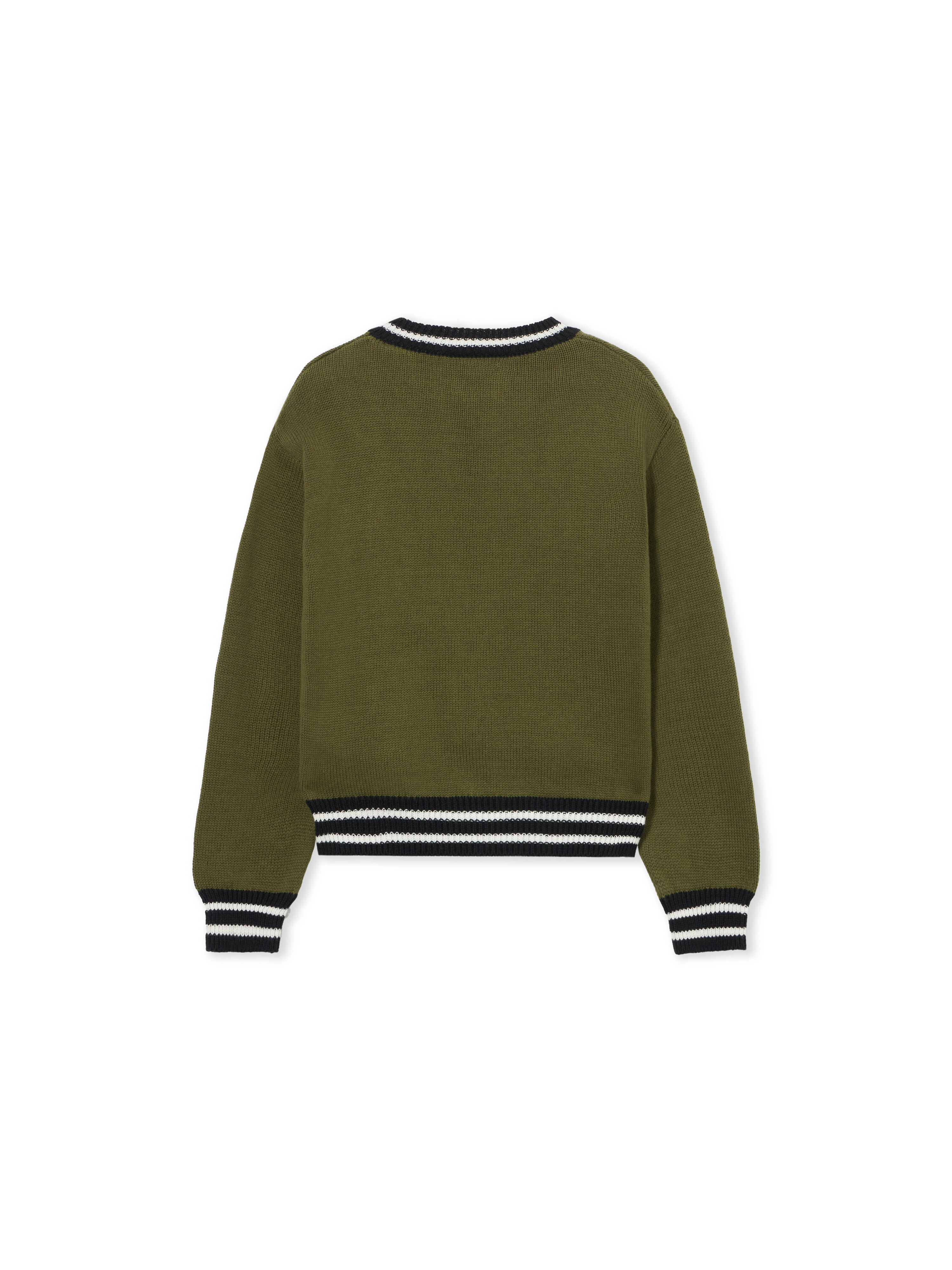 OFF WHITE Big Bookish Knit Crew MARTINI OLIVE 44BHE001S26K002