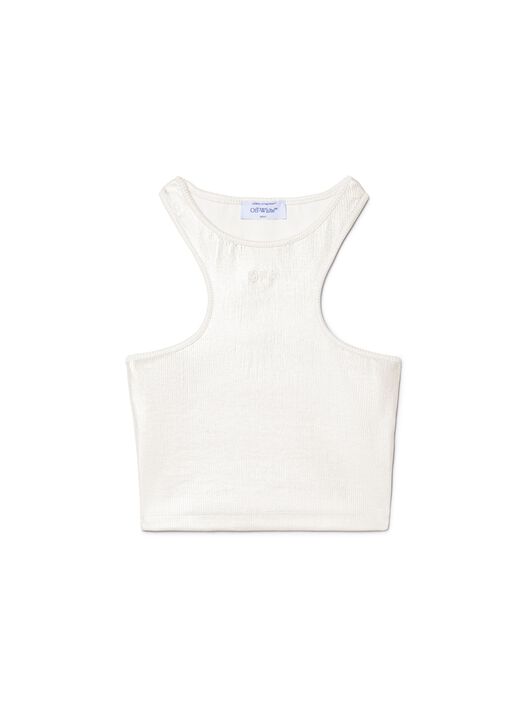 OFF WHITE Silver Coated Rowing Top WHITE OWAD086S25JER001