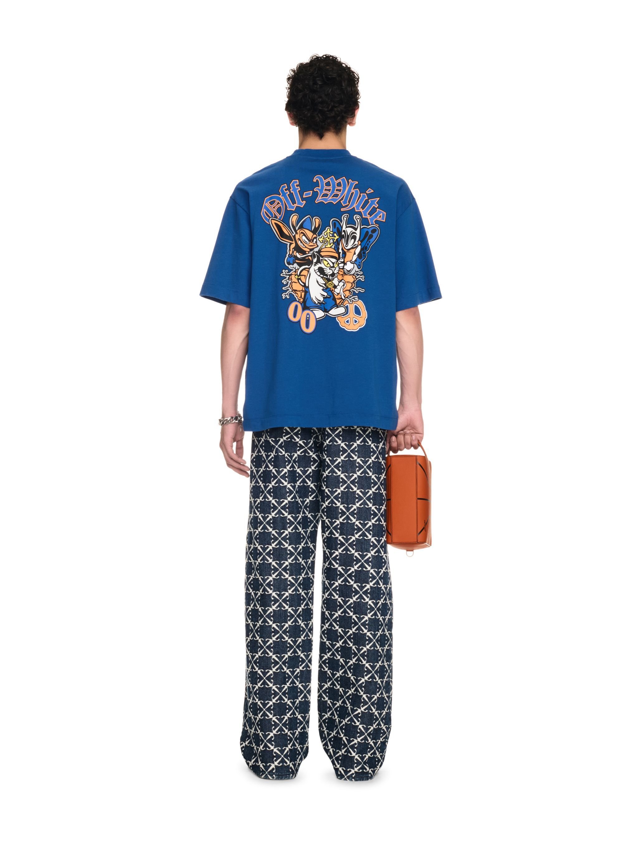 OFF WHITE Gang Skate S/S Tee BLUE OMAA120F24JER00C