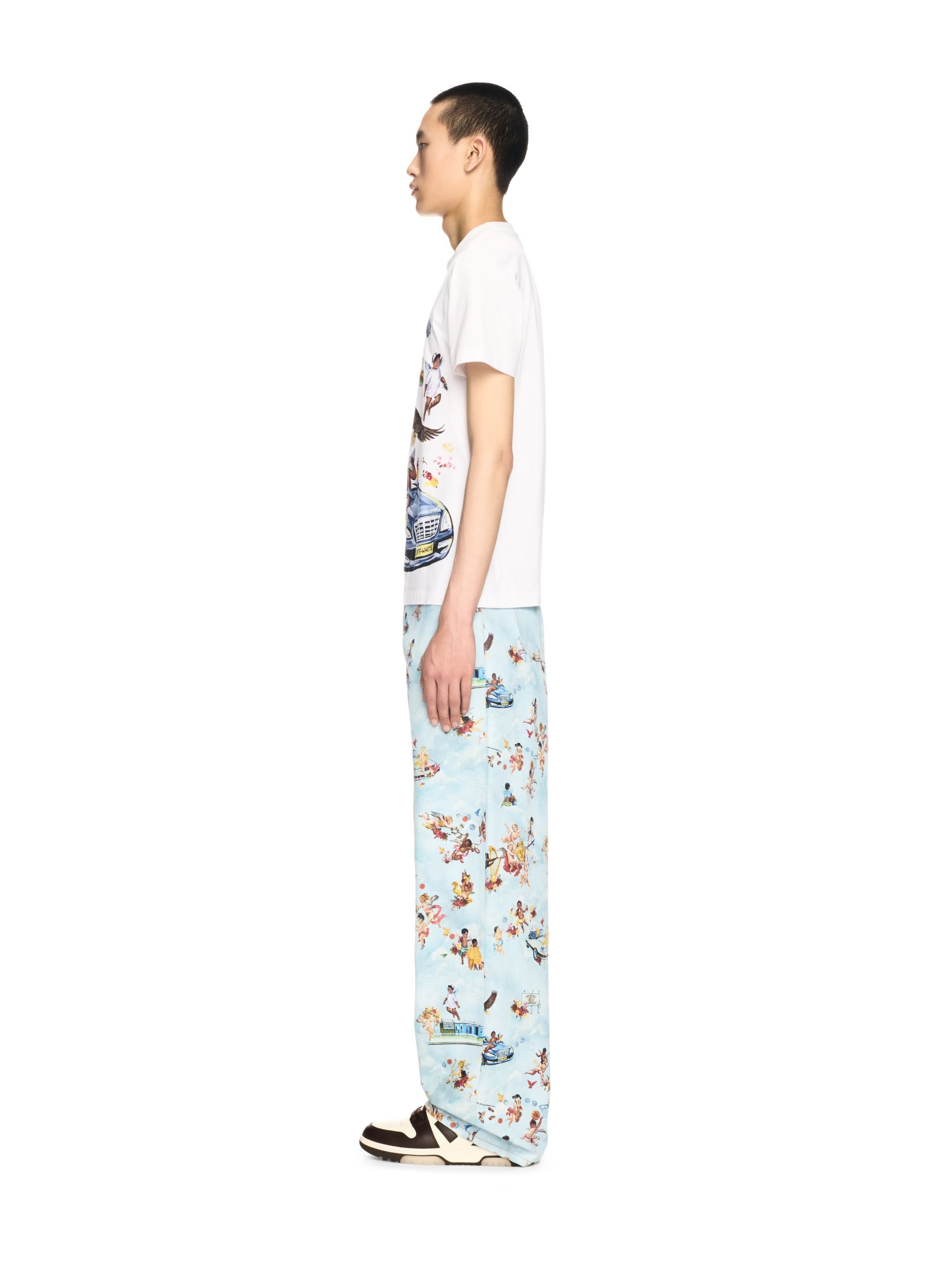 OFF WHITE White Car Fresco T-Shirt WHITE OMAA027S25JER003