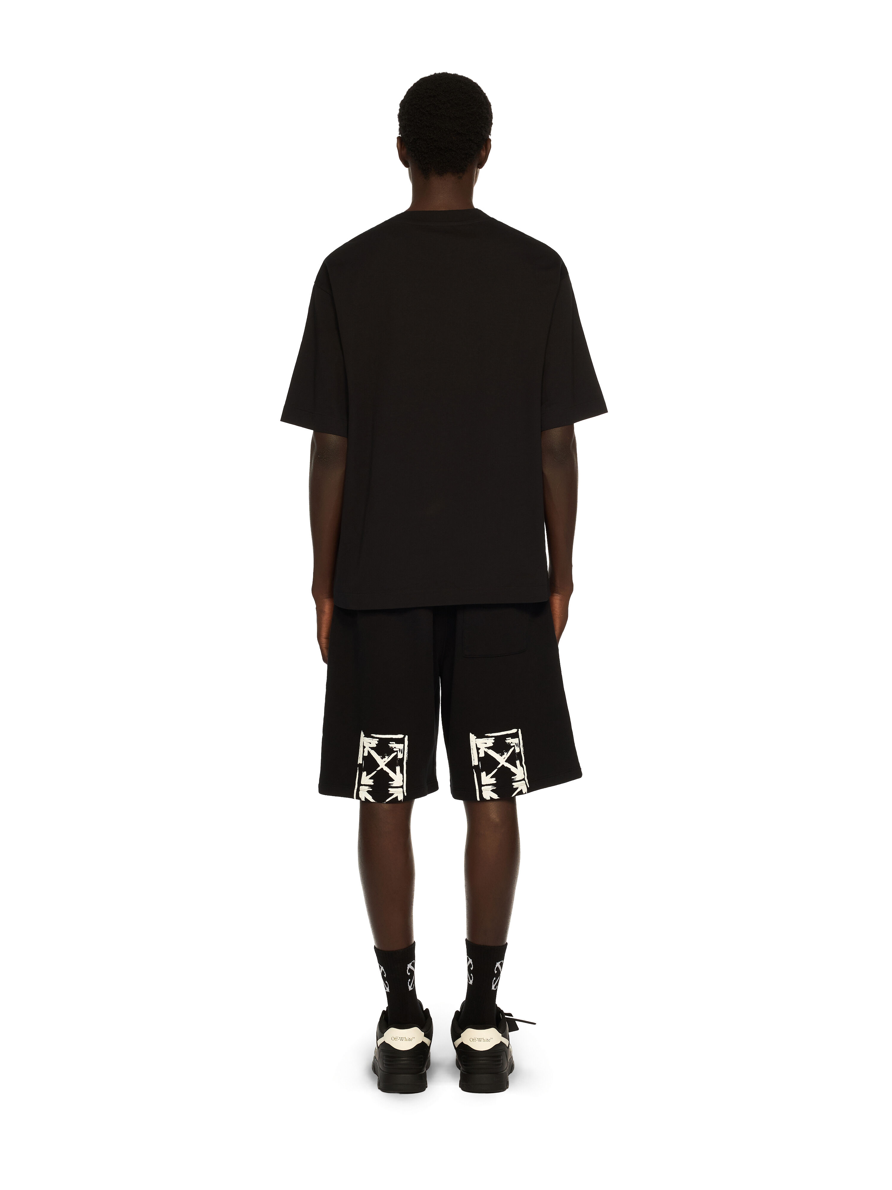 OFF WHITE Cupid Paper Skate Logo Tee BLACK - OCHER YELLOW OMAA120F25JER00R