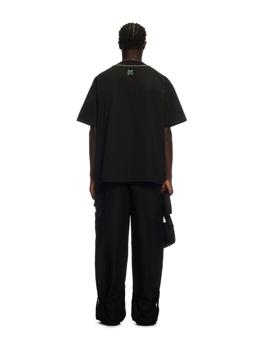 OFF WHITE Maglia Da Baseball Nera Con Motivo Crocodile NERO OMGG014S25FAB002