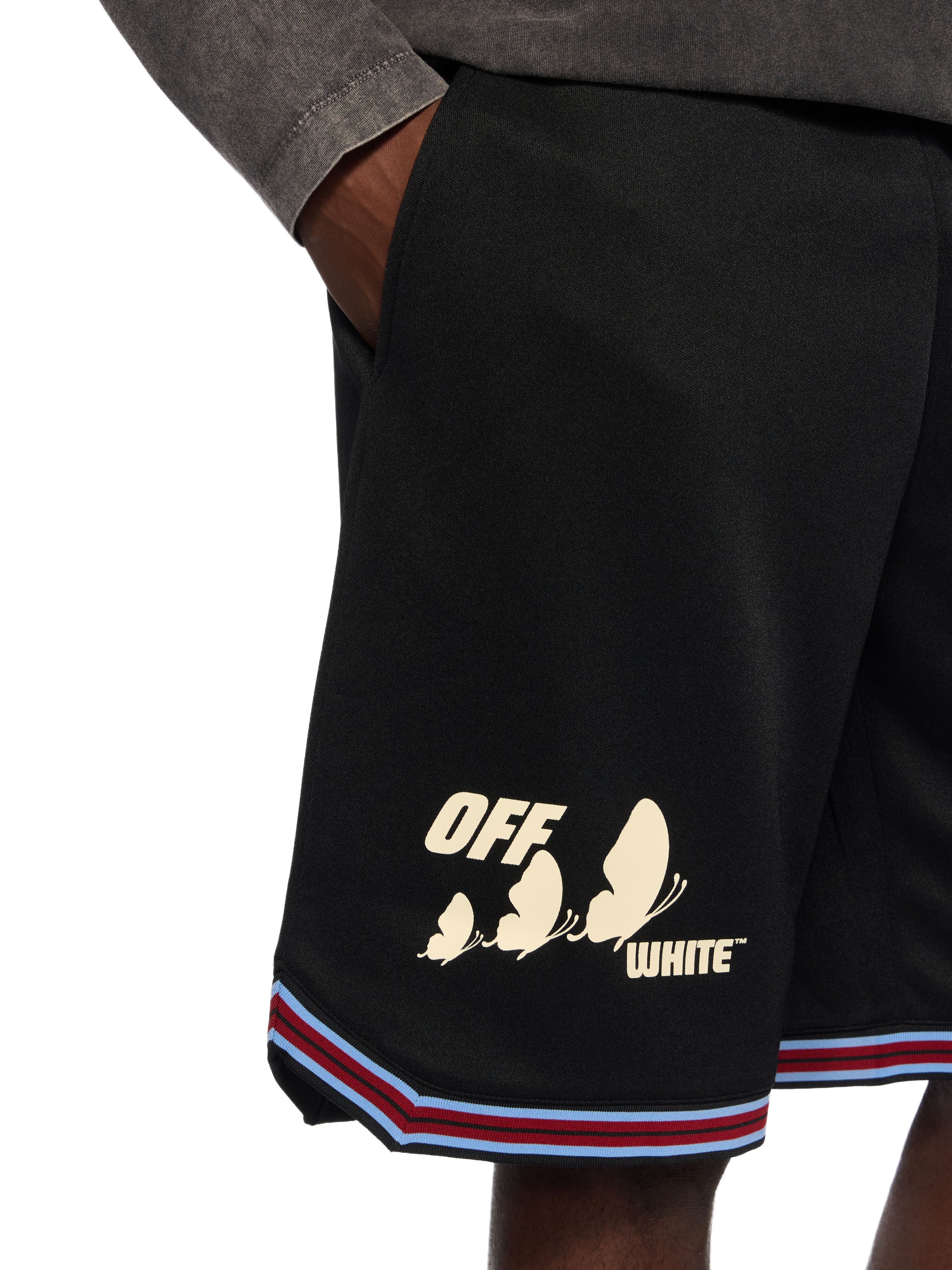 OFF WHITE 00 Basketball Shorts BLACK - OFF WHITE OMCI019W25JER001