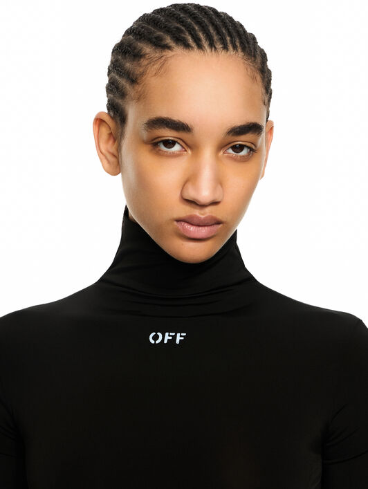 Off Stamp Second Skin Turtleneck T-shirt OFF WHITE Off Stamp Second Skin Turtleneck T-shirt Black-White 2AD137C99JER003