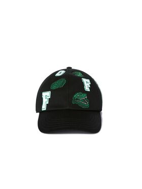 OFF WHITE Black Crocodile Baseball Cap BLACK OMND09BC99LEA001