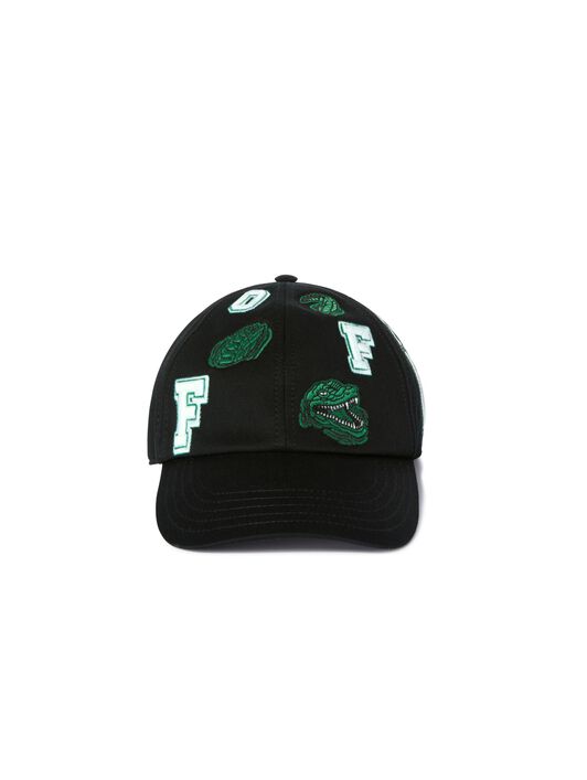 OFF WHITE Black Crocodile Baseball Cap BLACK OMLA049S25FAB007