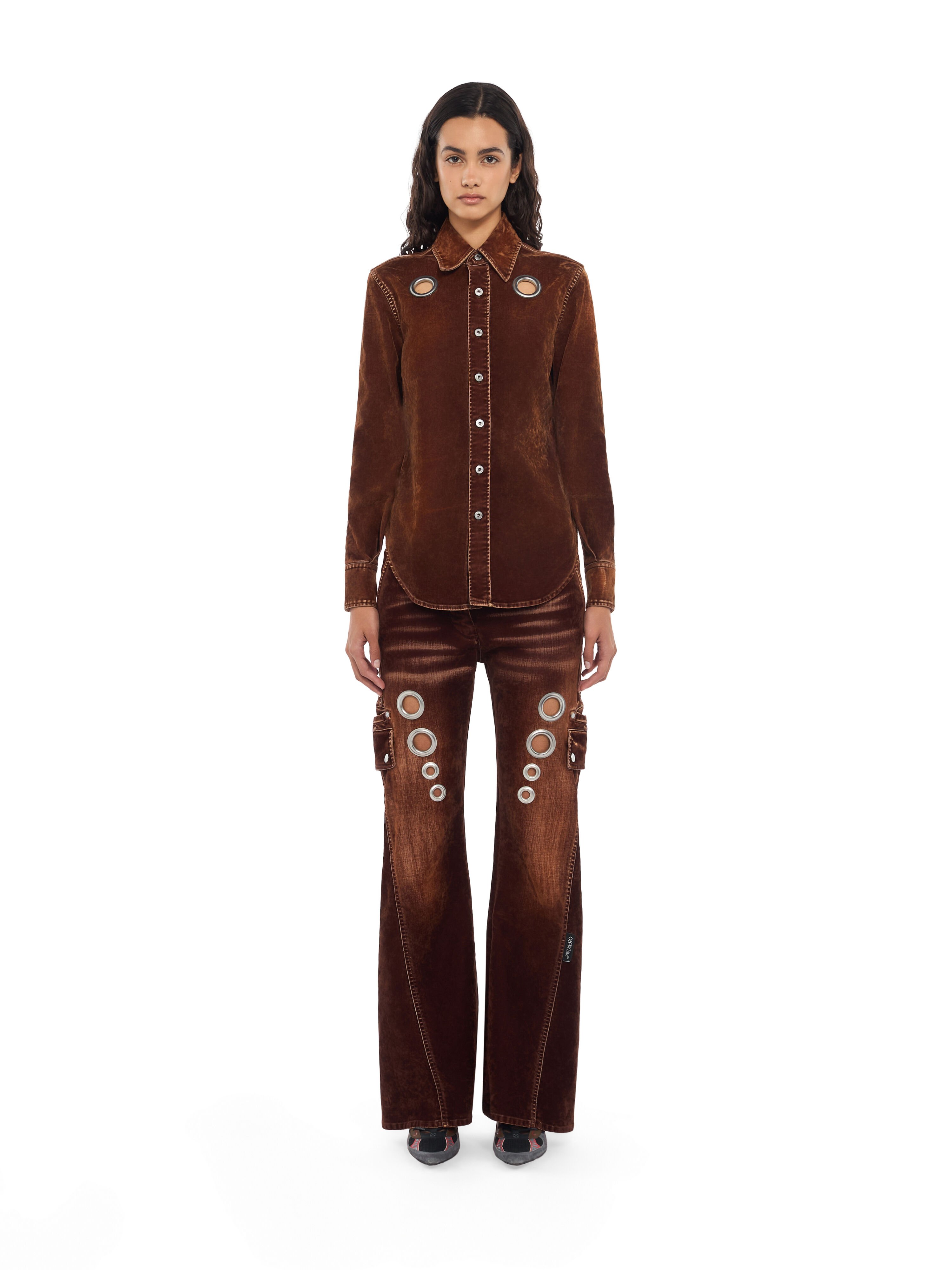 Eyelet Flock Shirt OFF WHITE Eyelet Flock Shirt Chestnut Chestnut 2FB00843T