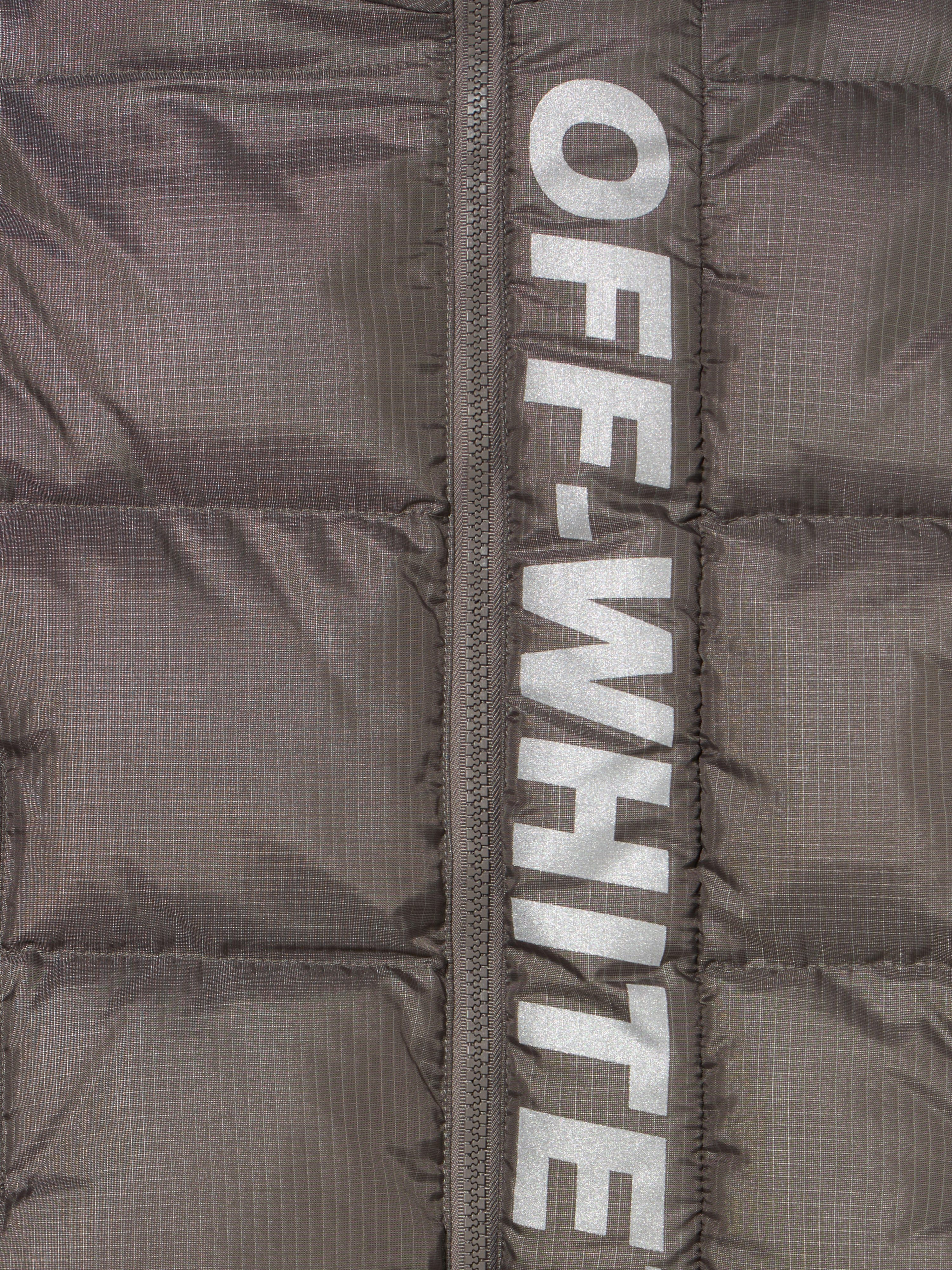 OFF WHITE Ripstop Puffer Jacket DARK GREY - REFLECTIVE OBEJ002F25FAB001