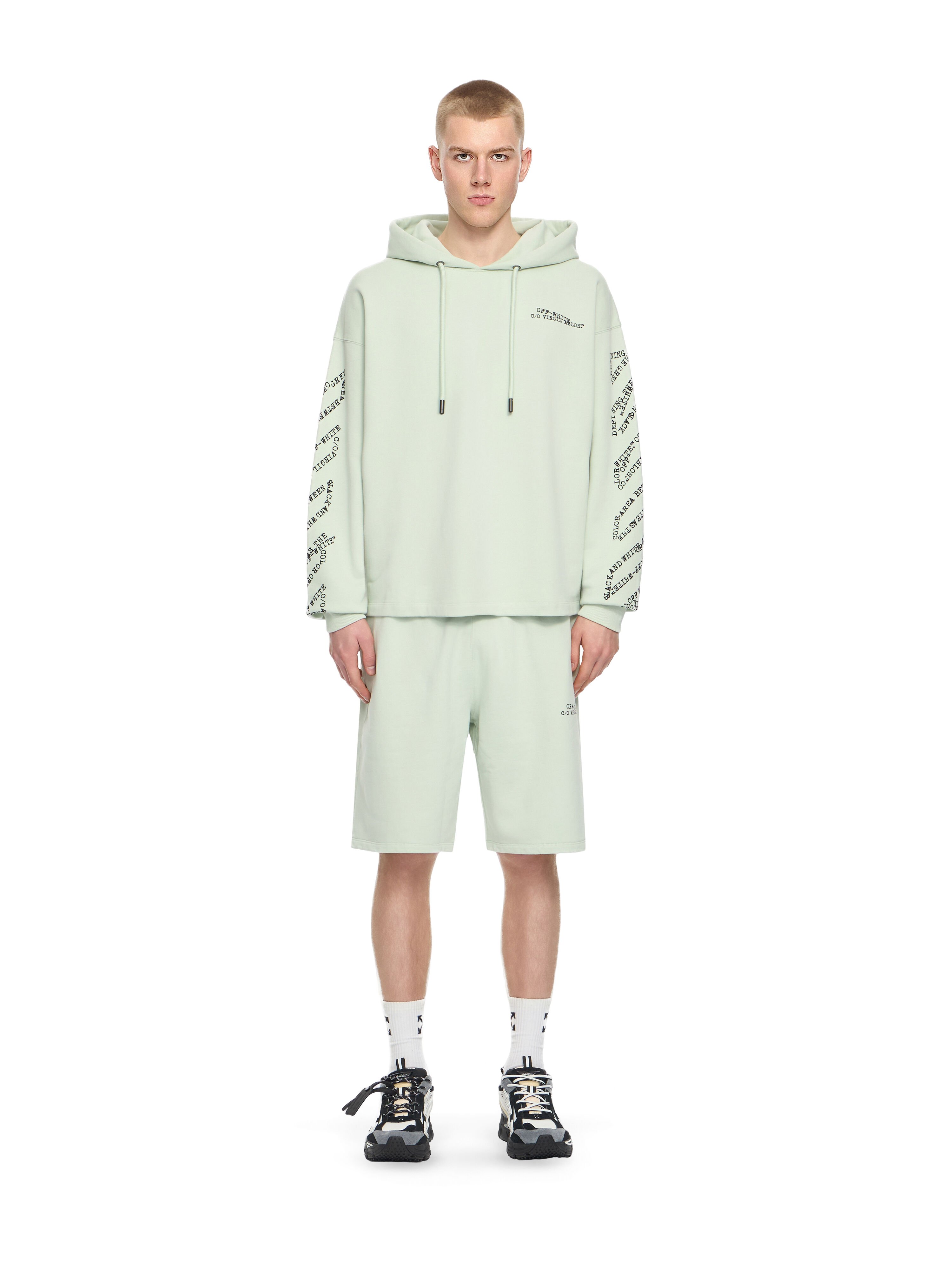 OFF WHITE Type Arrow Diagonal Loose Hoodie FADE OUT MINT 44MBB12MS26F006