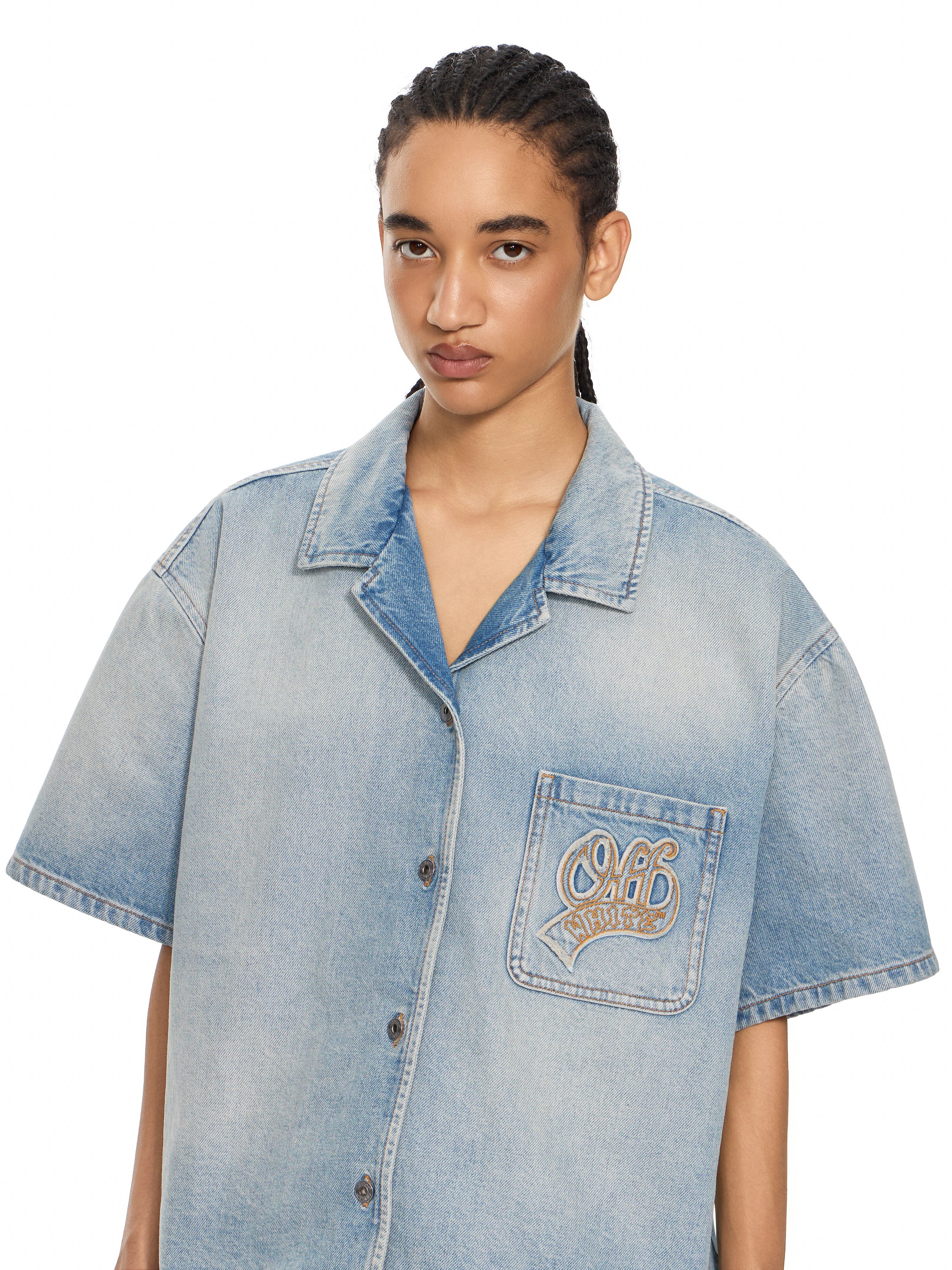 College Patch Denim S/S Shirt OFF WHITE College Patch Denim S/S Shirt Bleachobacco 2FA00585T