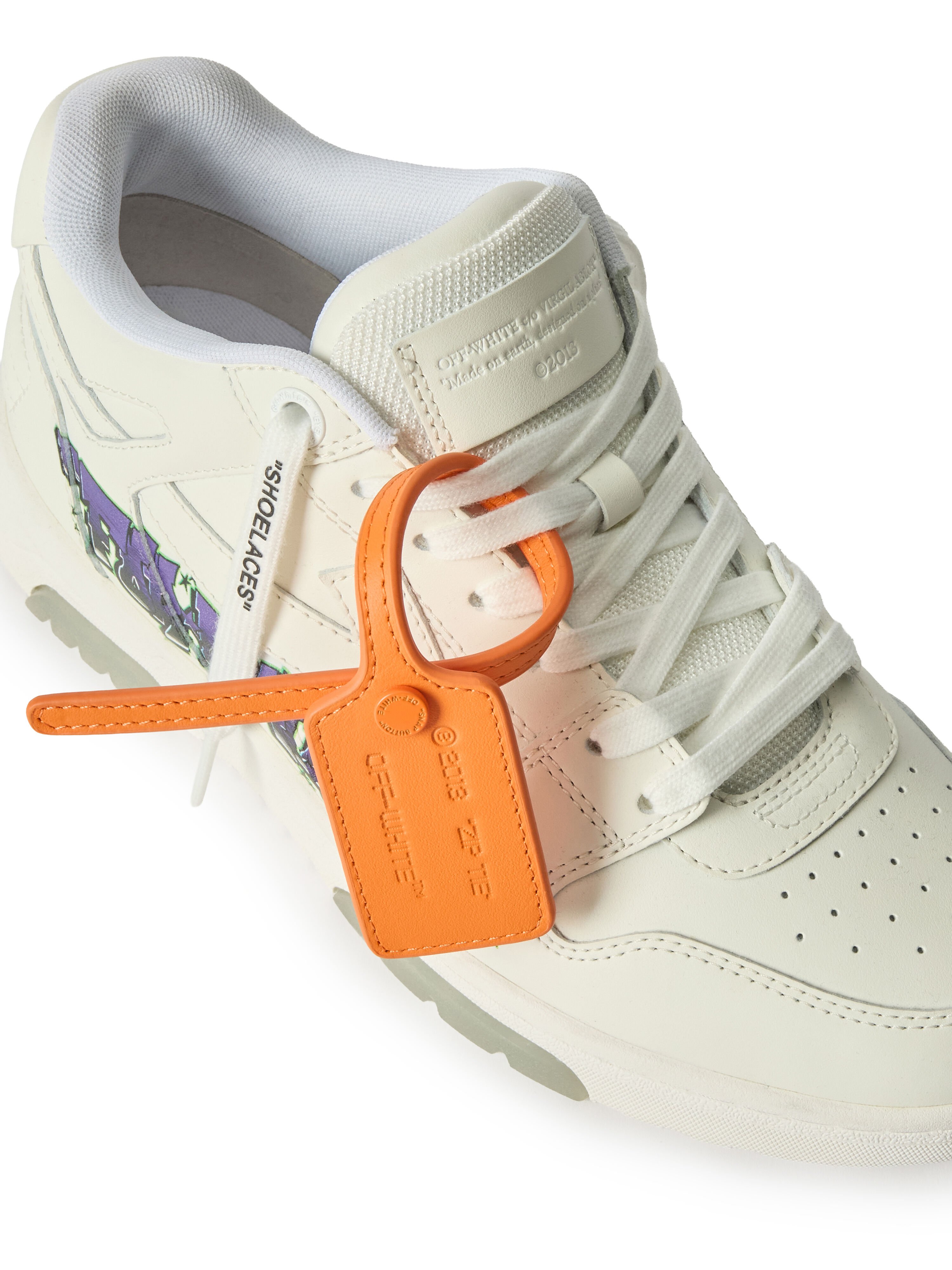 OFF WHITE Out Of Office “For Walking” Art Sneakers WHITE/PURPLE OF06003510