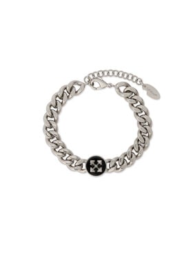 OFF WHITE Round Arrow Chain Bracelet SILVER - BLACK OMOA10VF25MET001